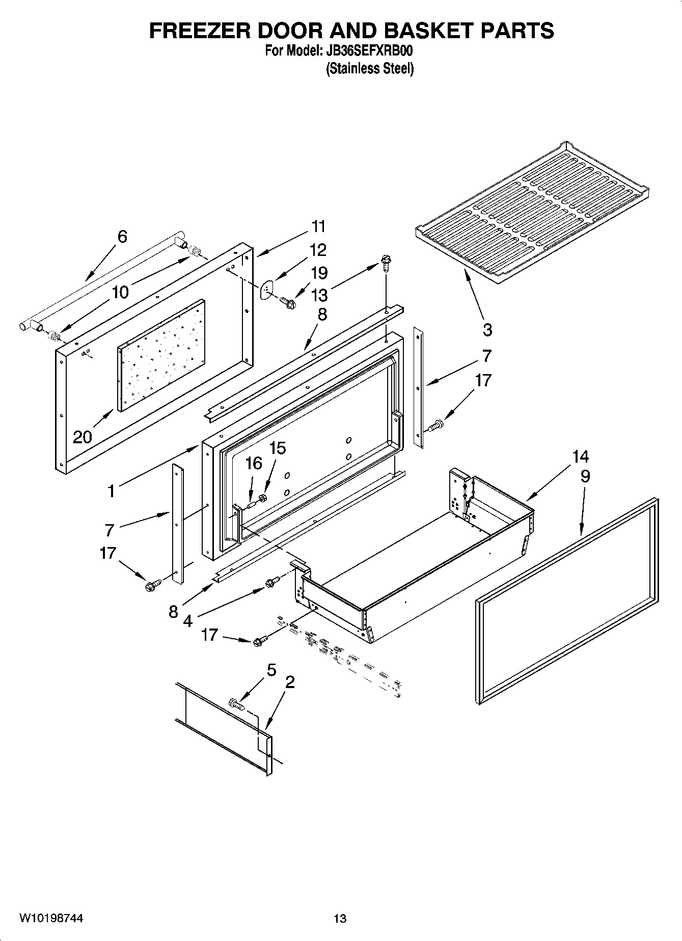 08 - FREEZER DOOR AND BASKET PARTS