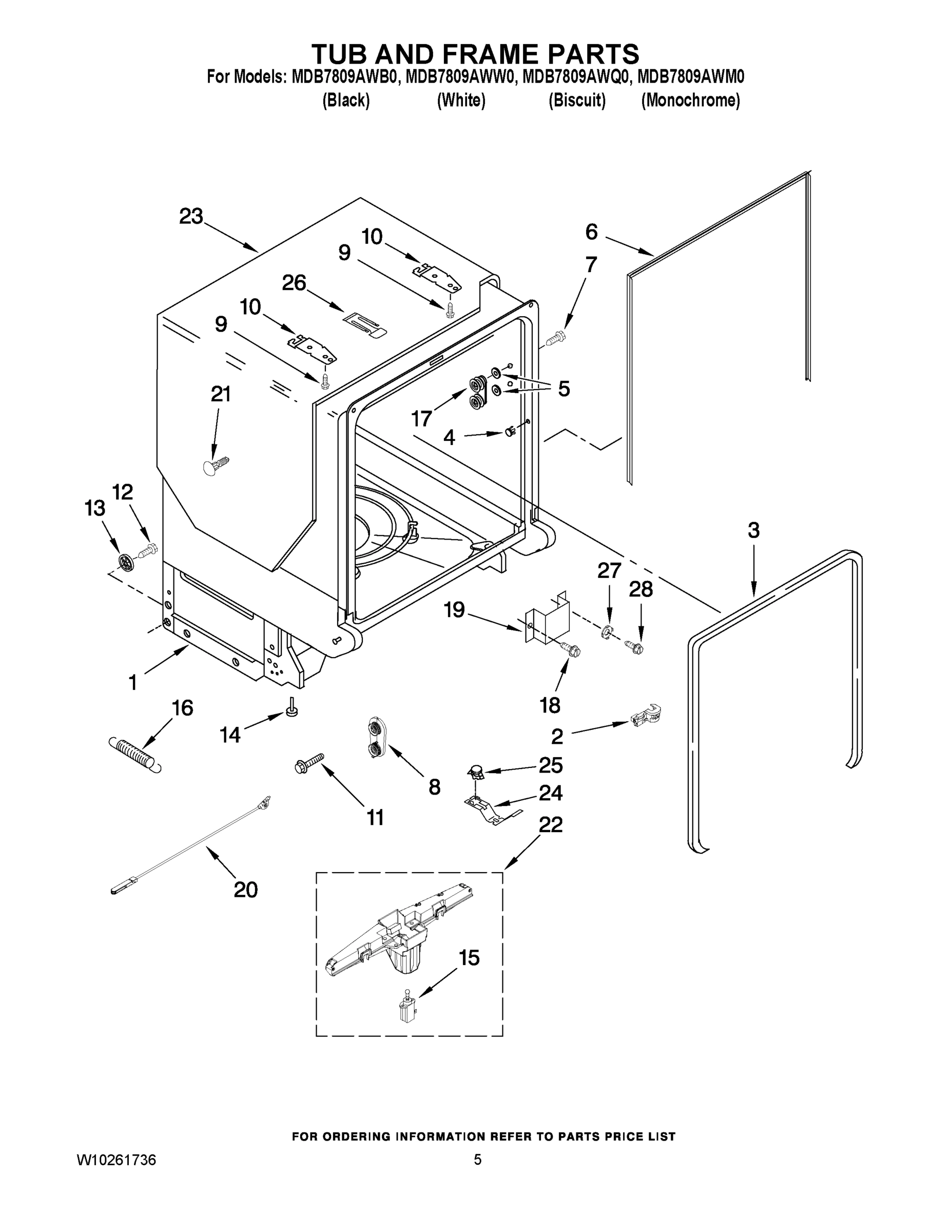 05 - TUB AND FRAME PARTS