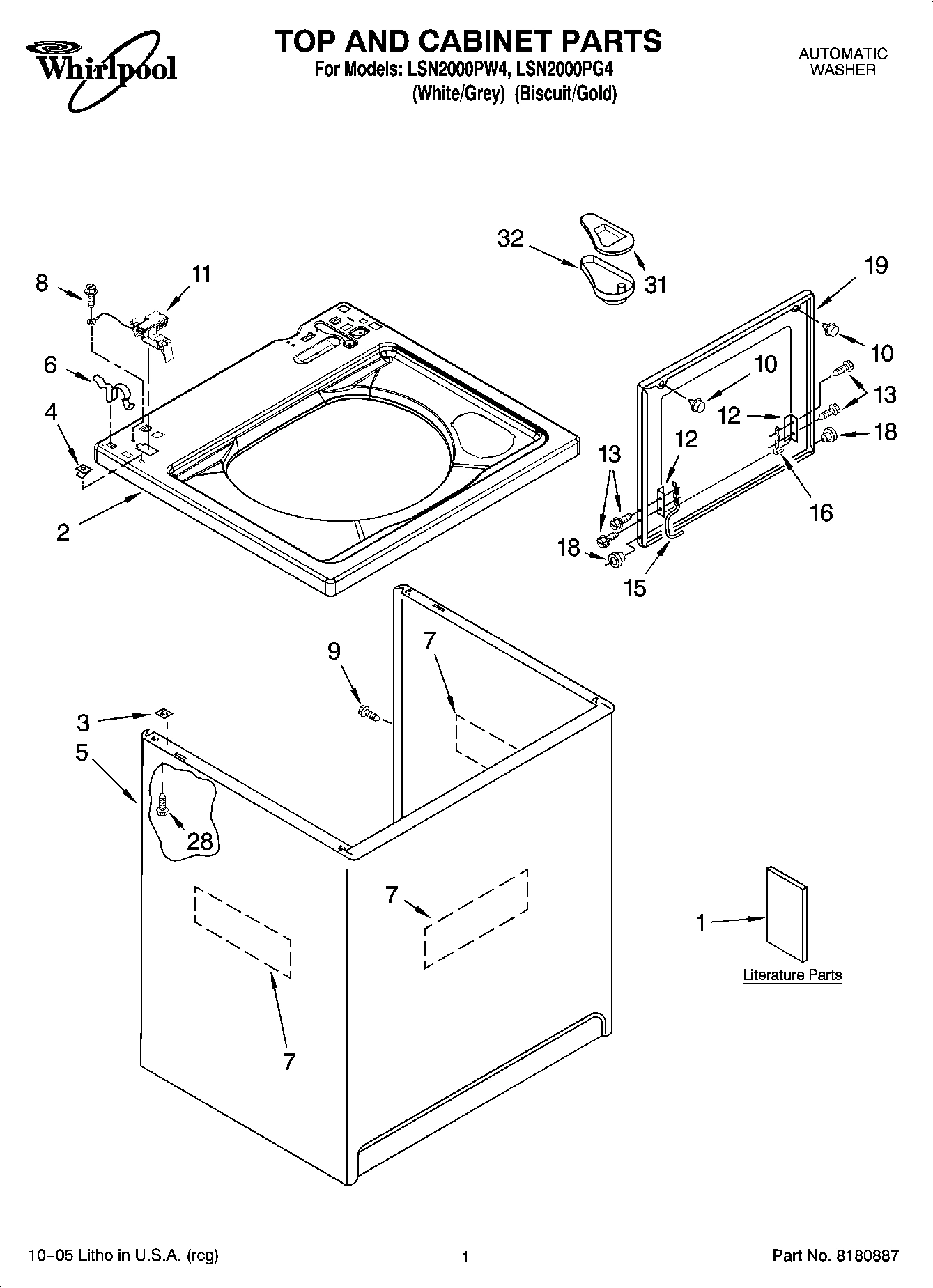 01 - TOP AND CABINET PARTS