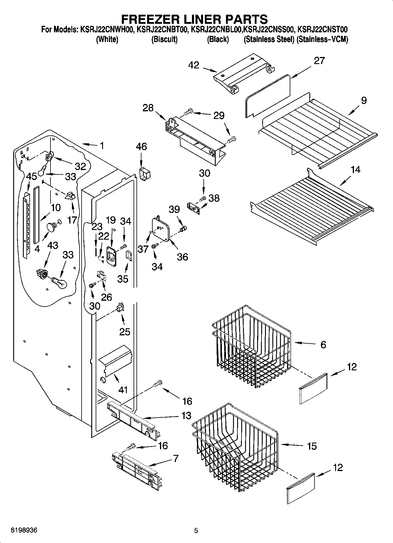 04 - FREEZER LINER PARTS
