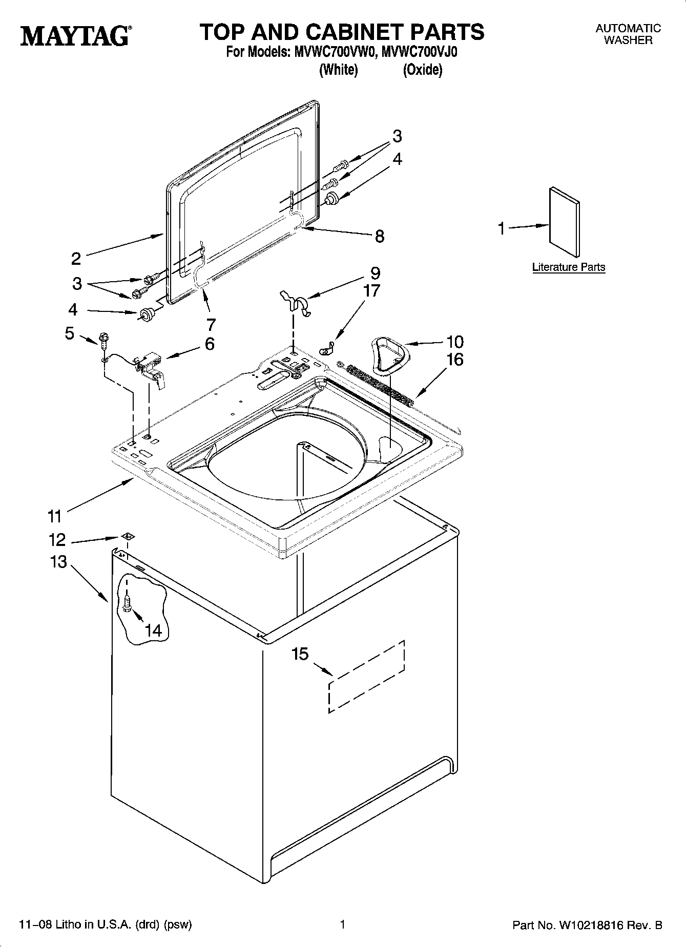 01 - TOP AND CABINET PARTS