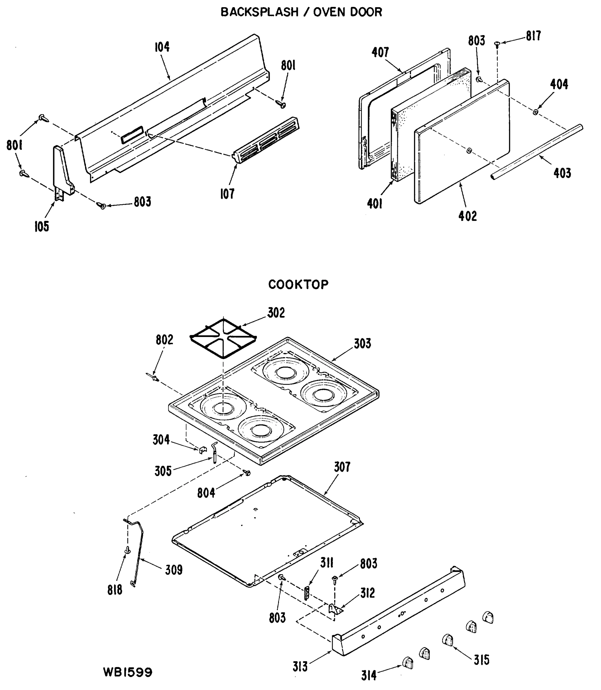 BACKSPLASH/OVEN DOOR