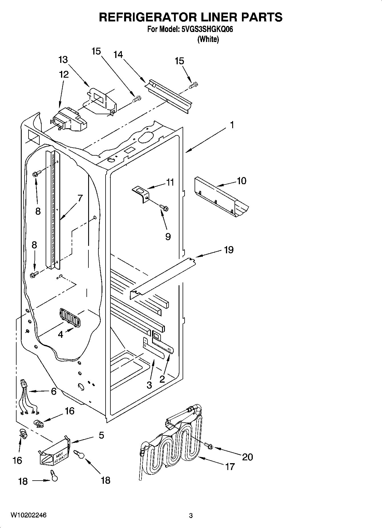02 - REFRIGERATOR LINER PARTS