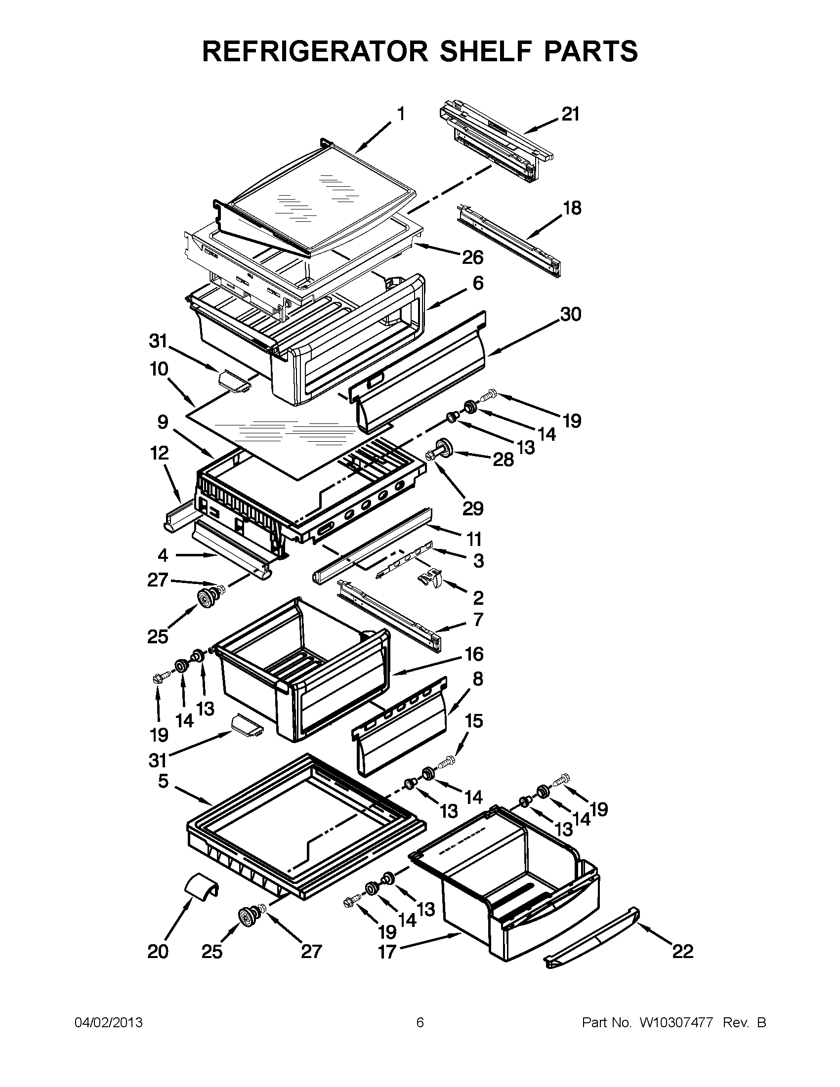 03 - REFRIGERATOR SHELF PARTS