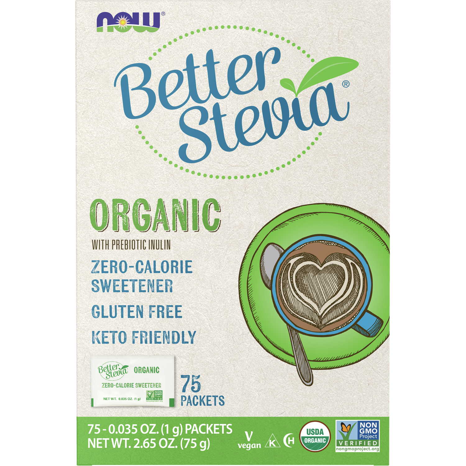 NOW Foods Organic Better Stevia | 75 Packets