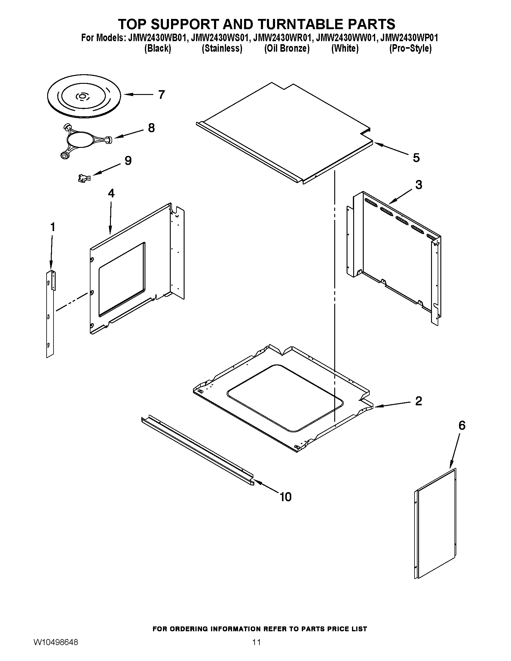 08 - TOP SUPPORT AND TURNTABLE PARTS
