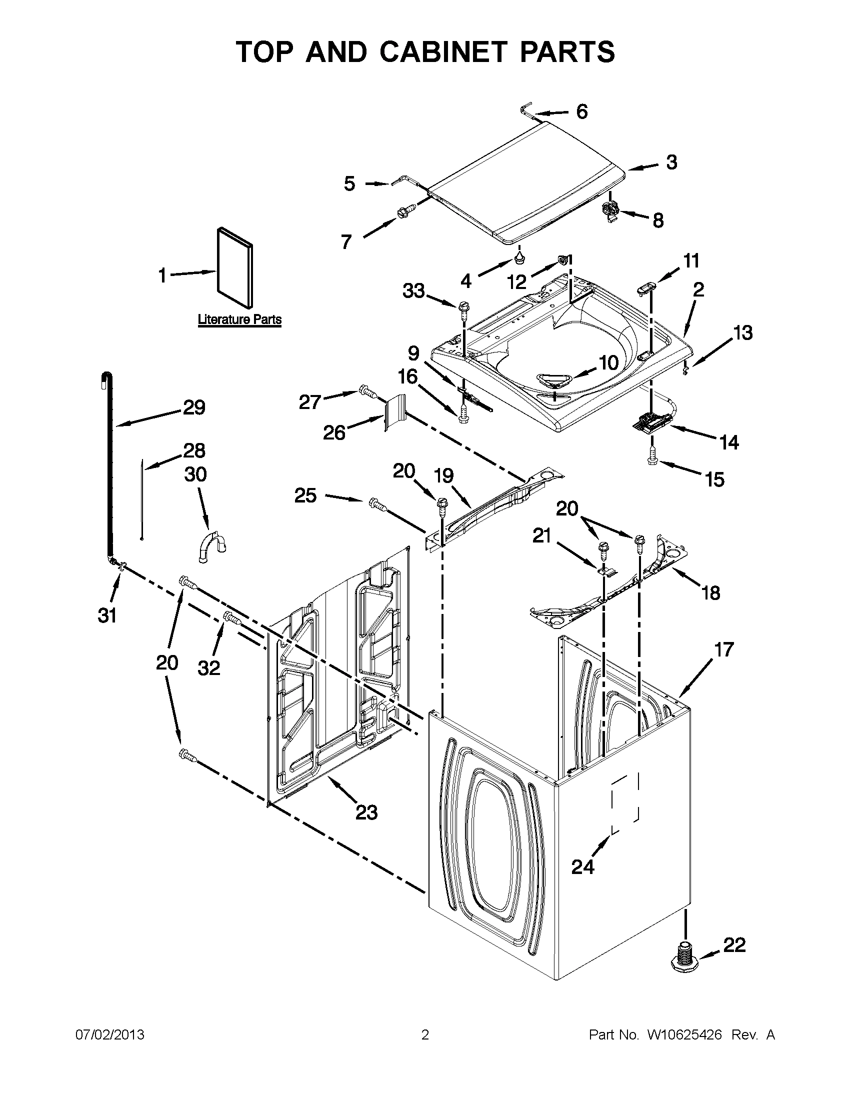 01 - TOP AND CABINET PARTS