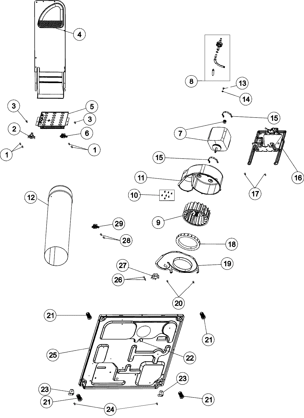 01 - BASE, HEATER & MOTOR