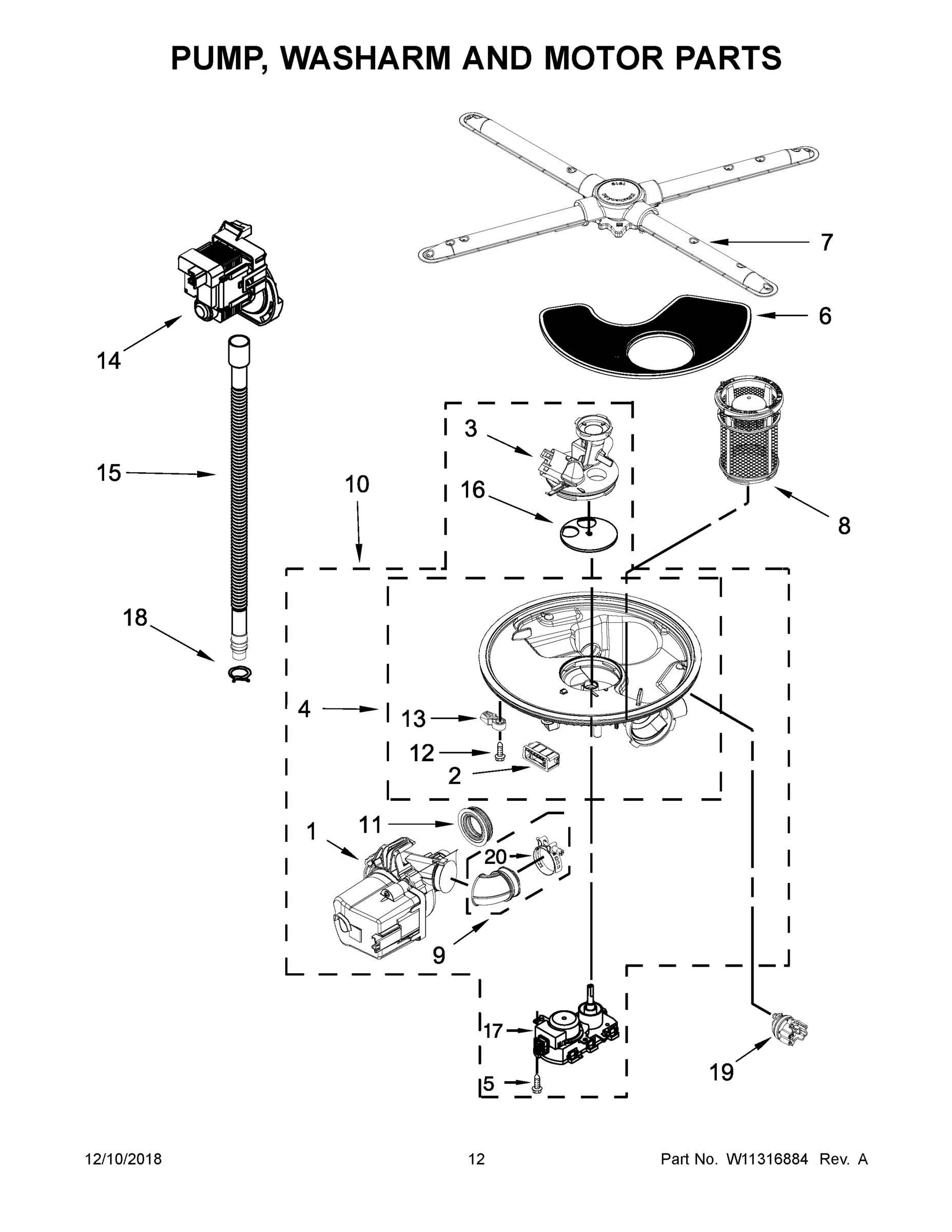 07 - PUMP, WASHARM AND MOTOR PARTS
