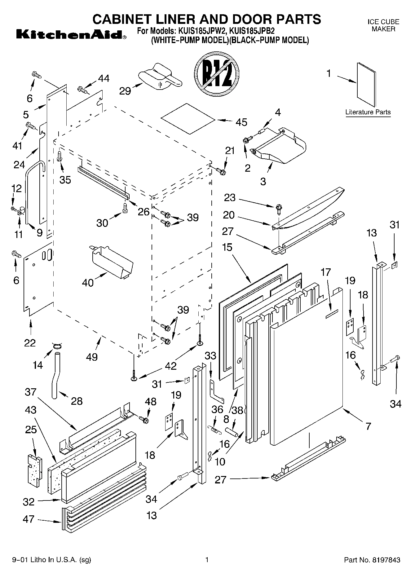 01 - CABINET LINER AND DOOR, LITERATURE