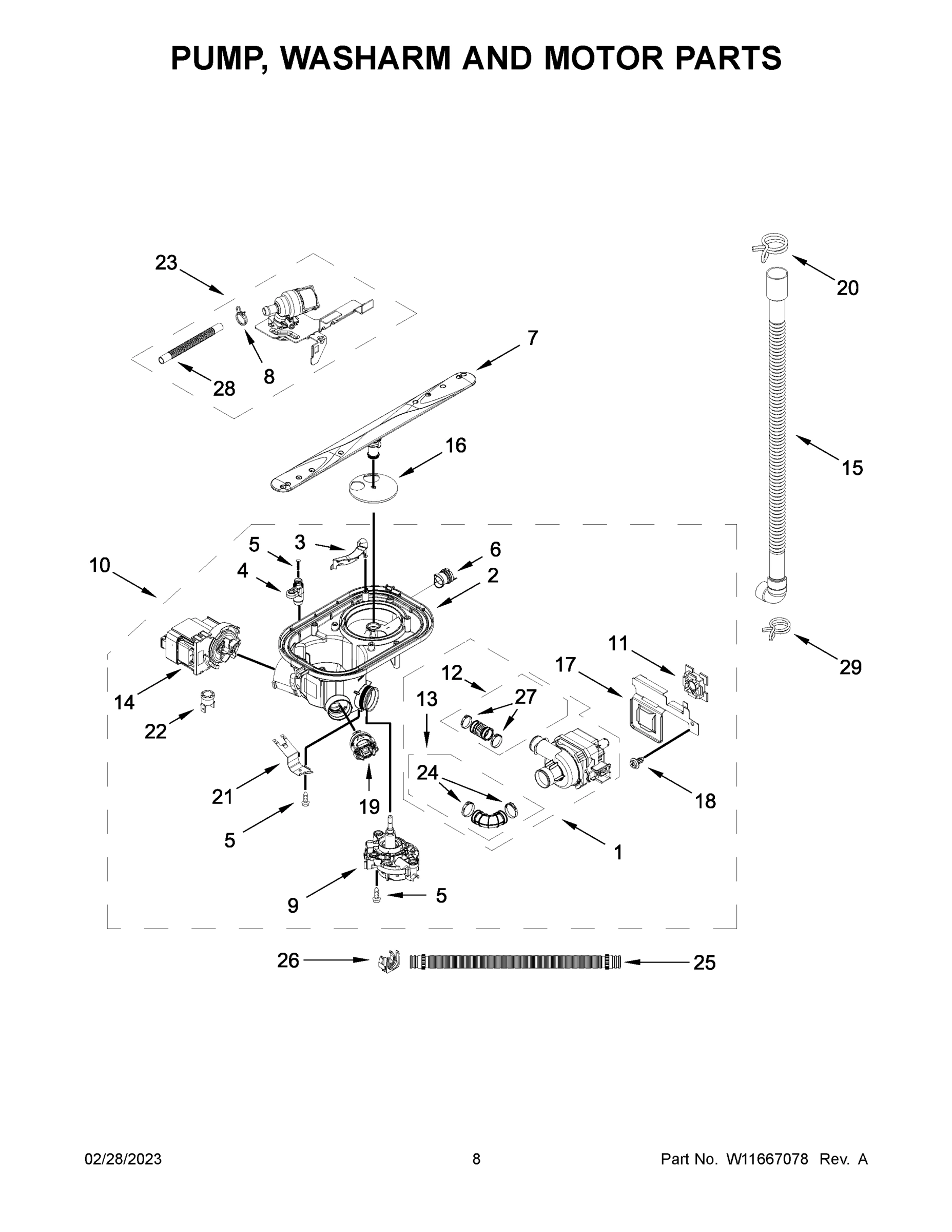 05 - PUMP, WASHARM AND MOTOR PARTS