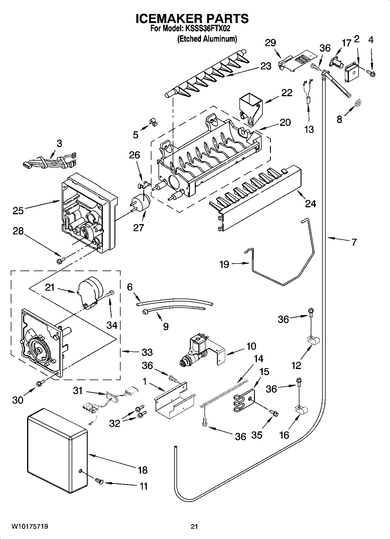 13 - ICEMAKER PARTS