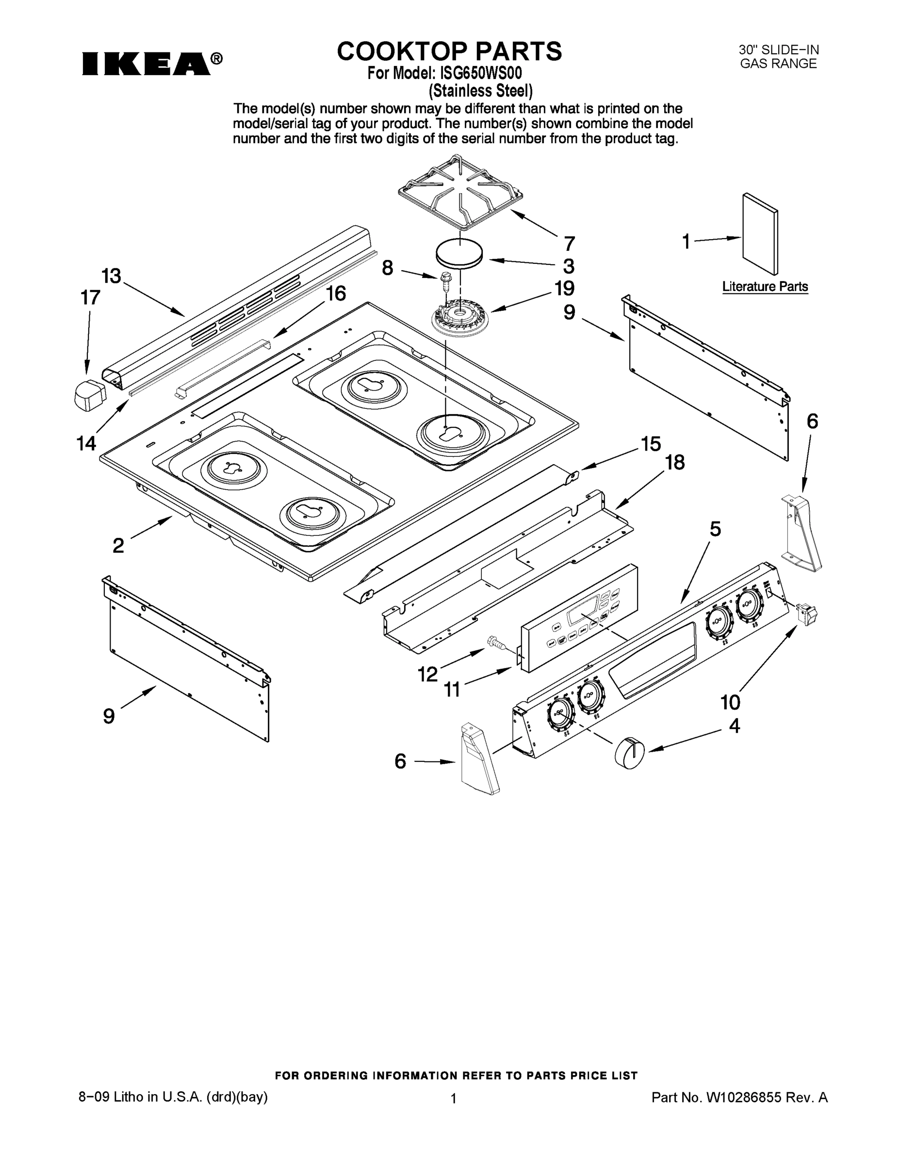 01 - COOKTOP PARTS