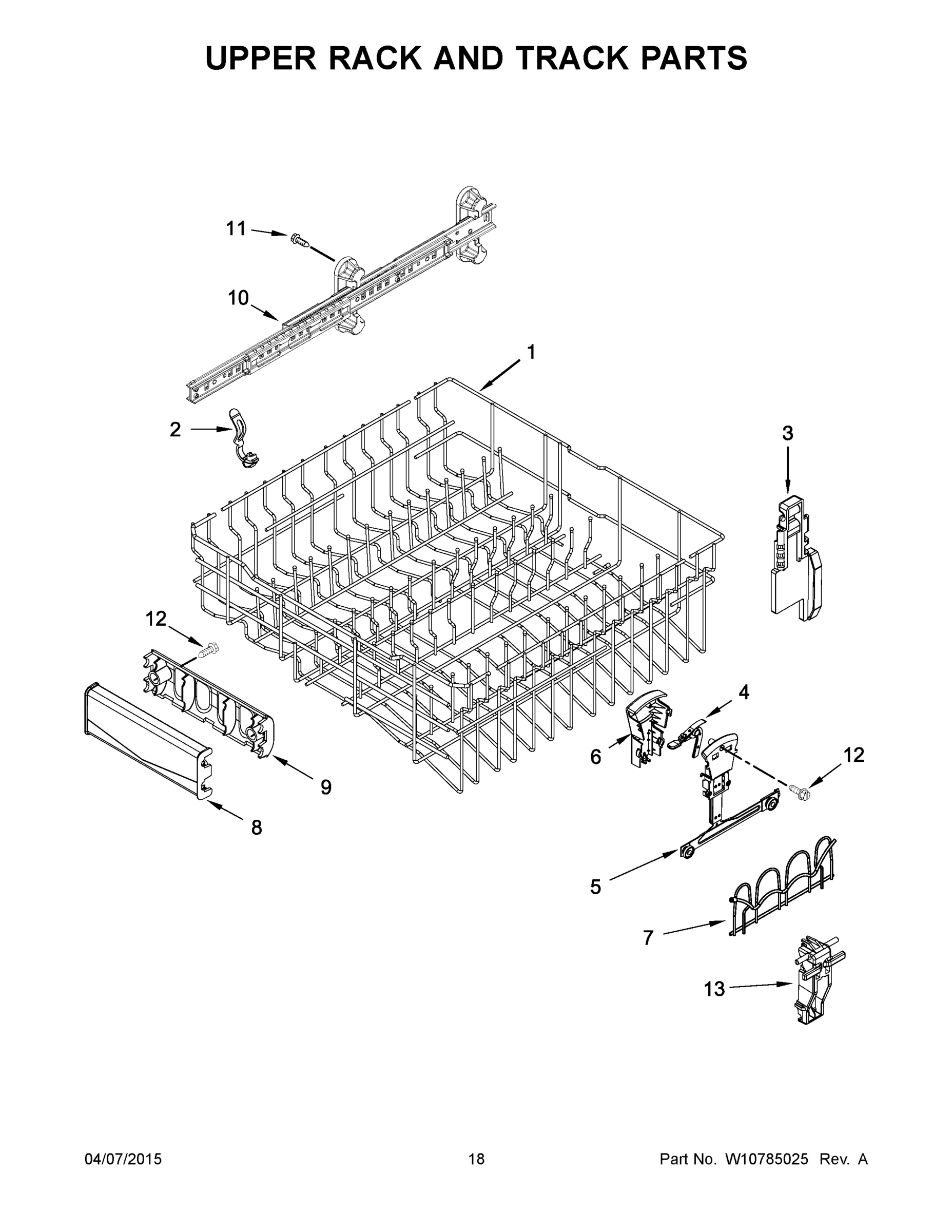 10 - UPPER RACK AND TRACK PARTS