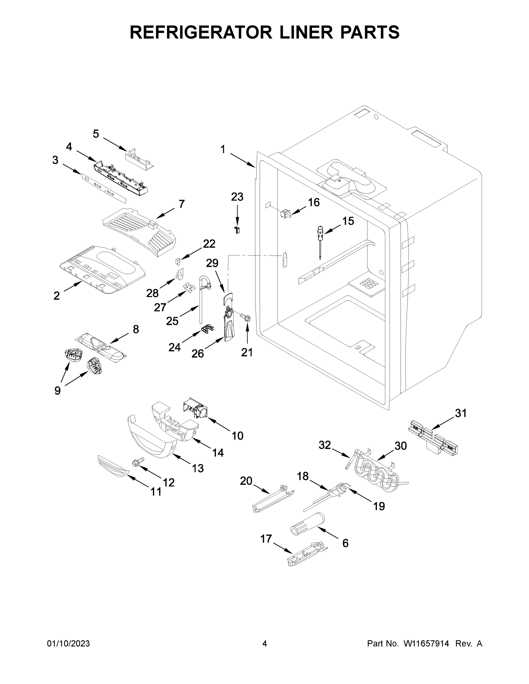 03 - REFRIGERATOR LINER PARTS
