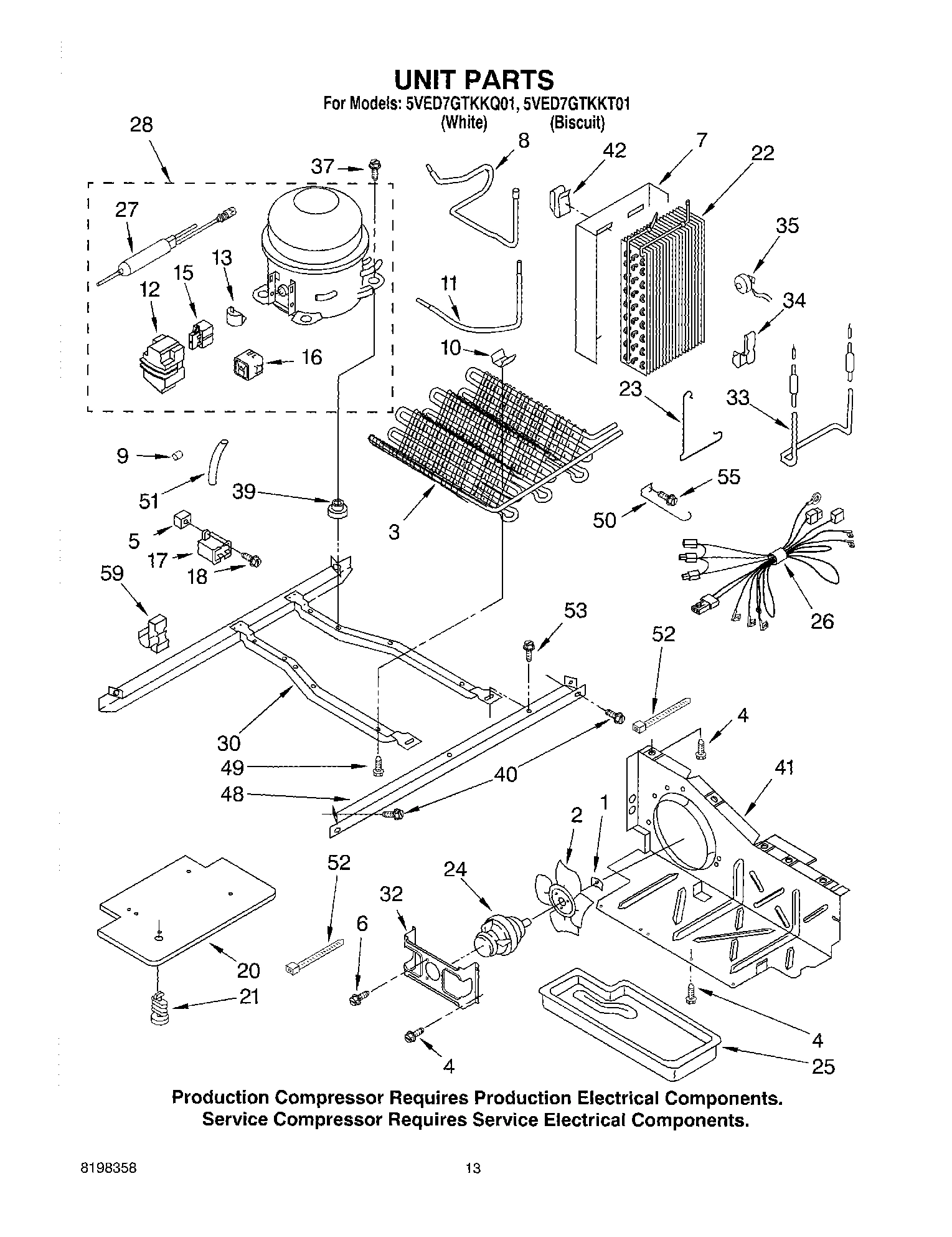 08 - UNIT PARTS, PARTS NOT ILLUSTRATED