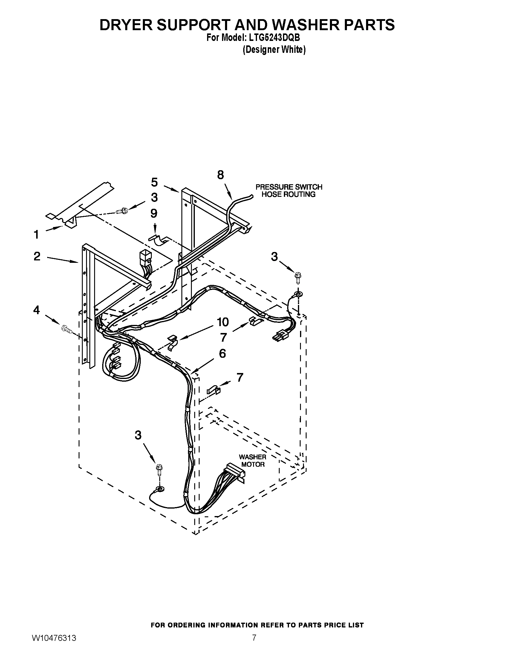05 - DRYER SUPPORT AND WASHER PARTS