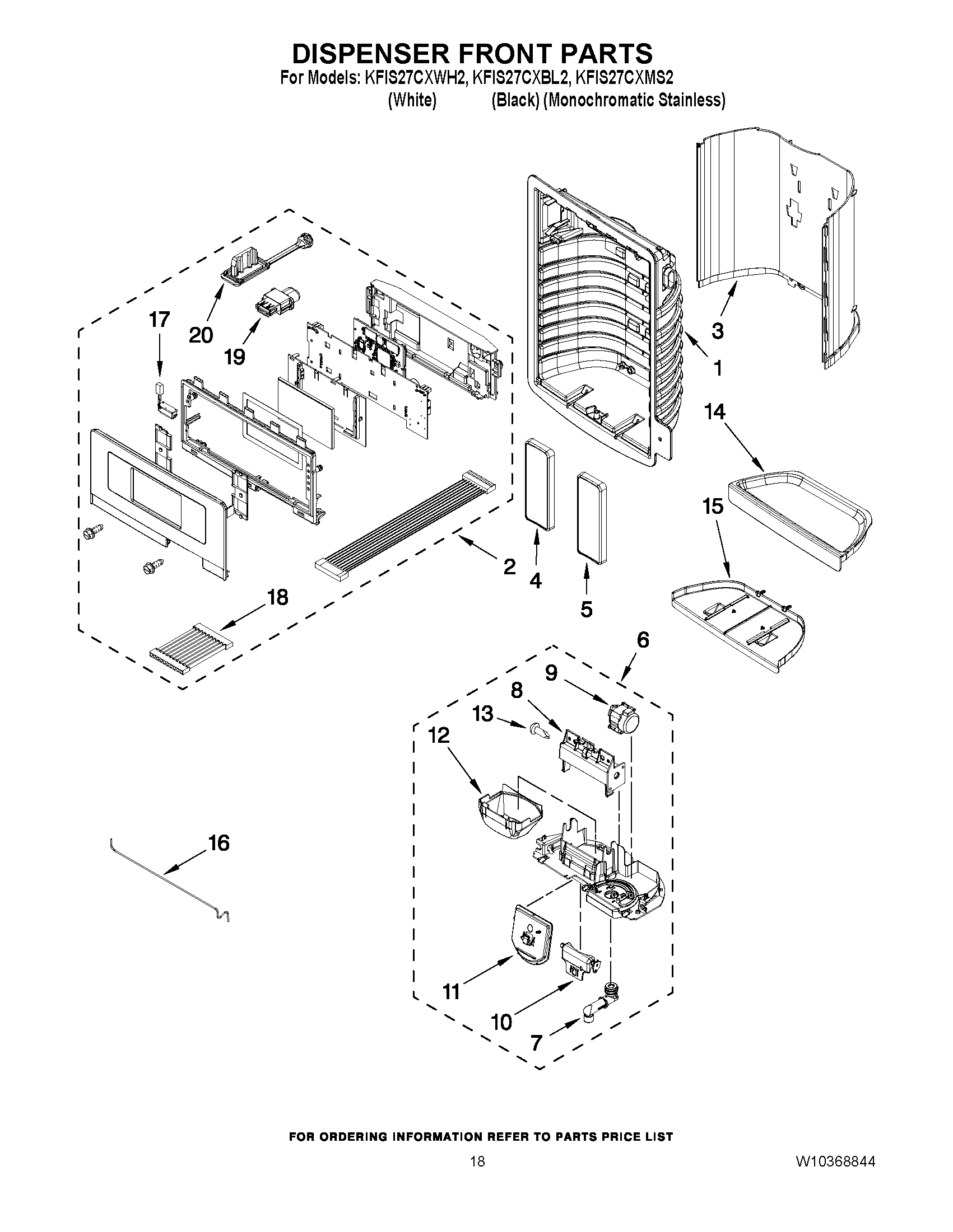 10 - DISPENSER FRONT PARTS