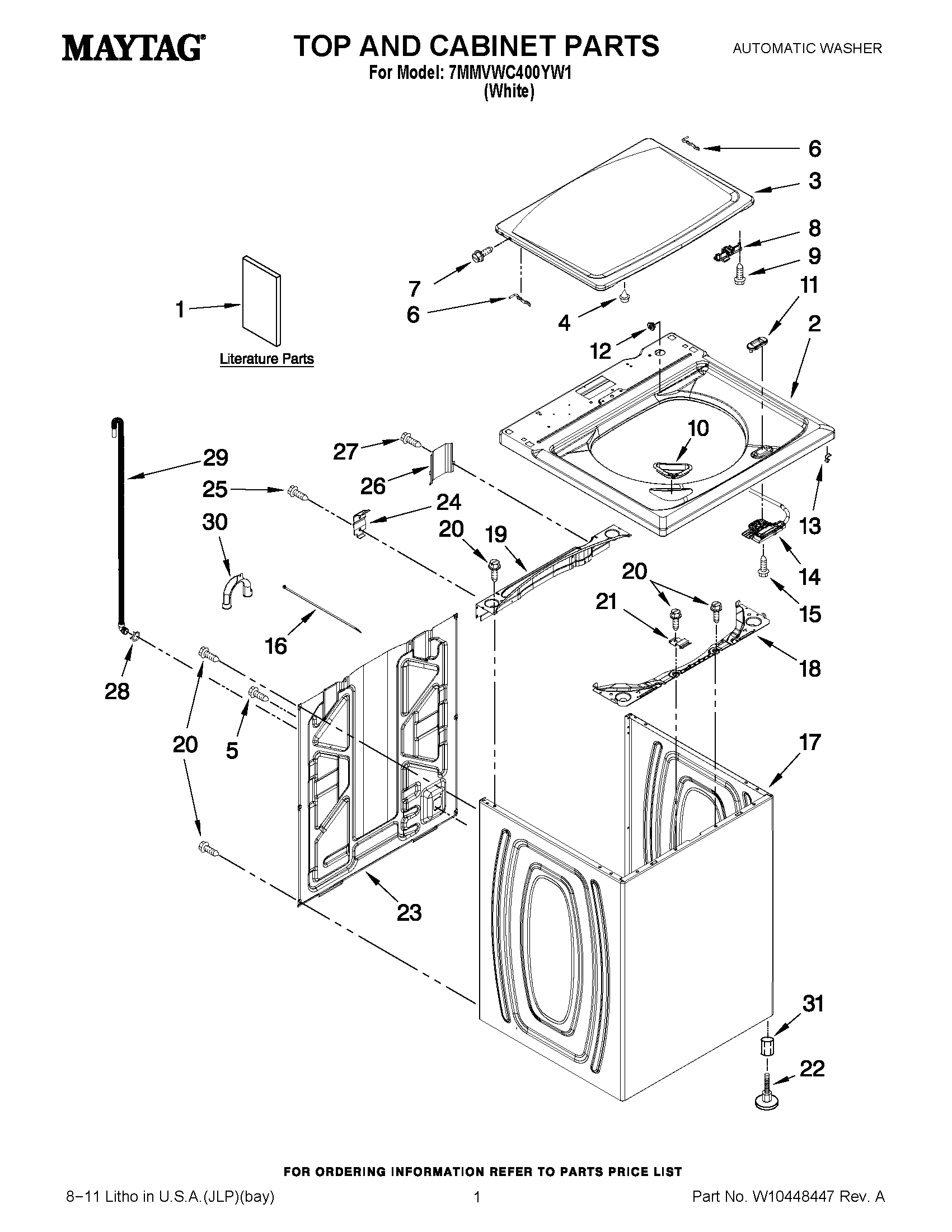 01 - TOP AND CABINET PARTS