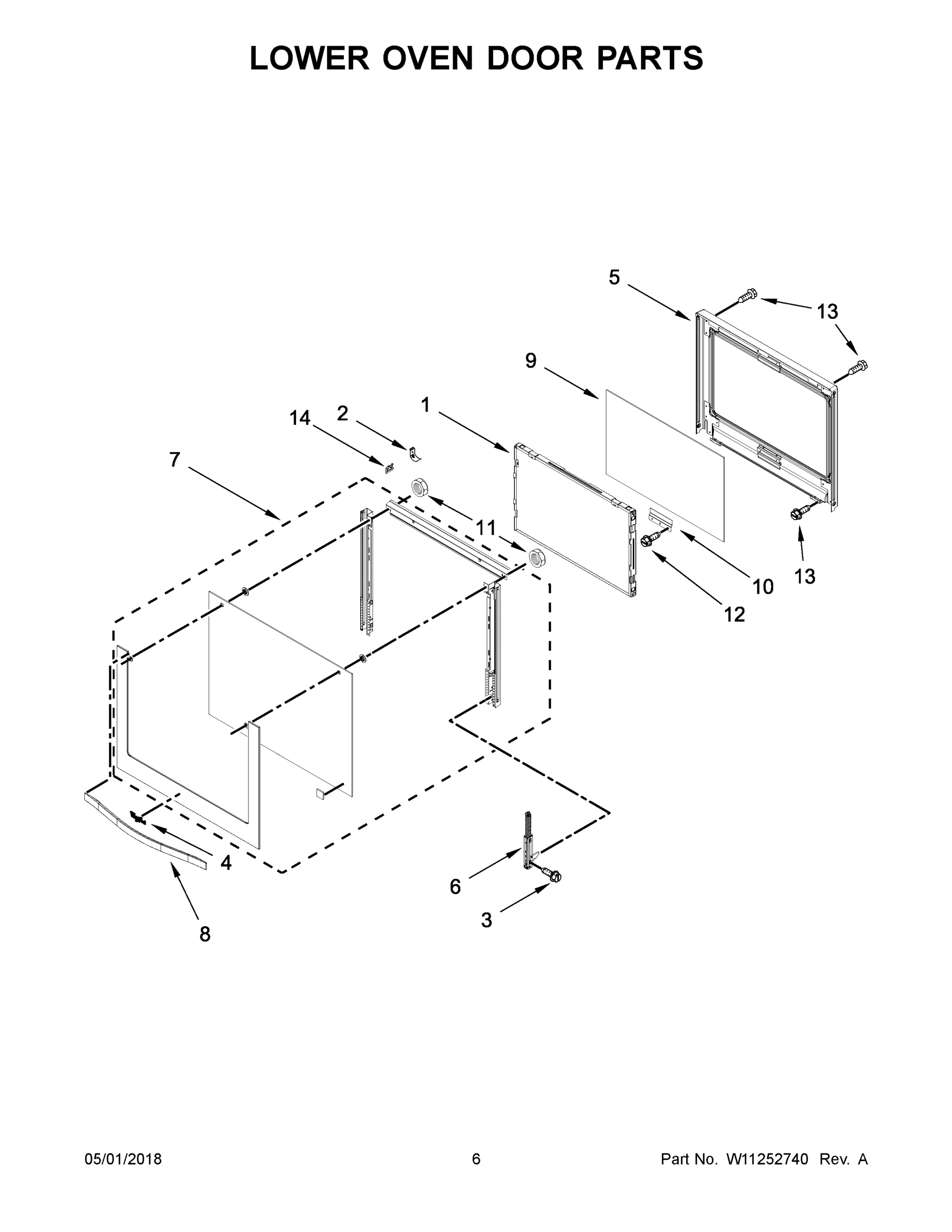 04 - LOWER OVEN DOOR PARTS
