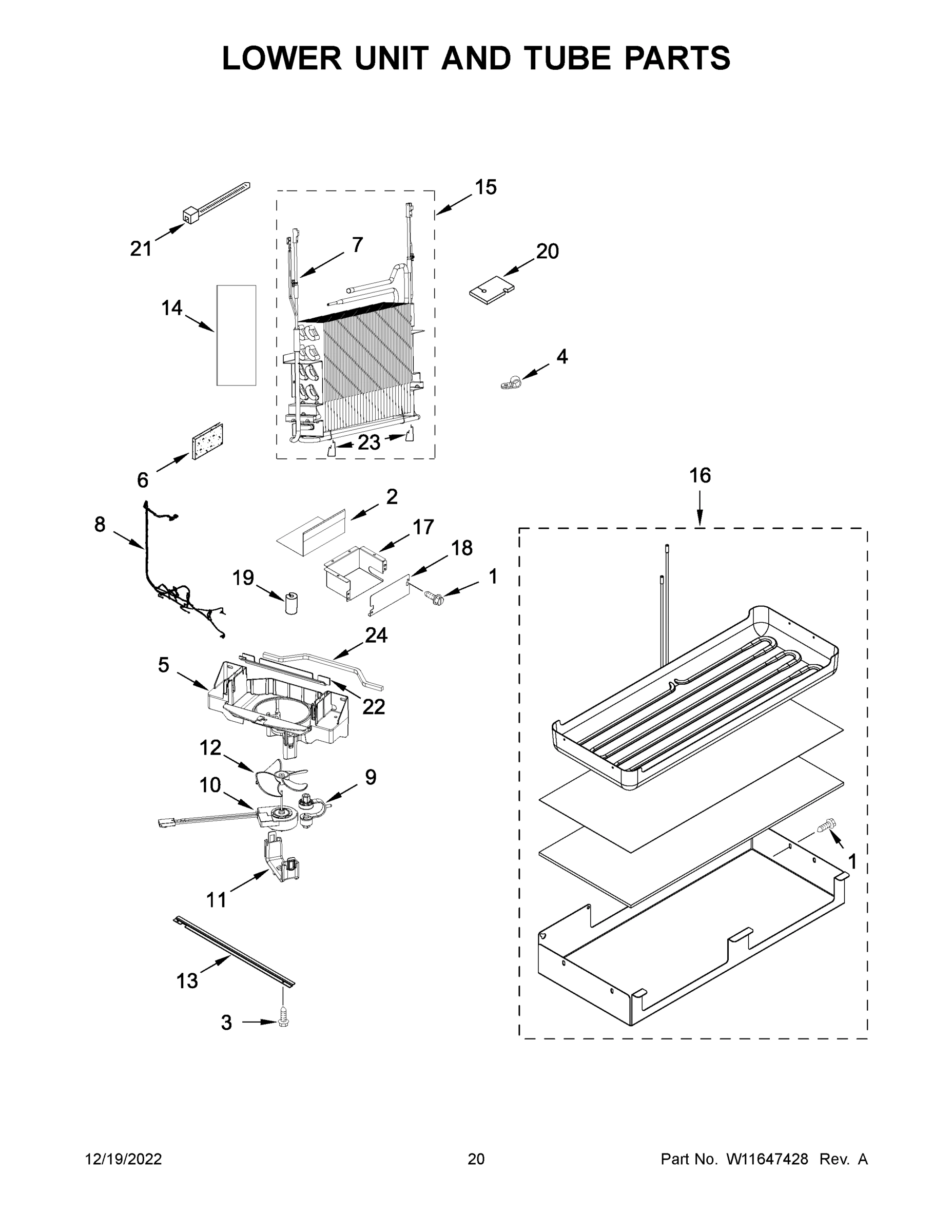 11 - LOWER UNIT AND TUBE PARTS