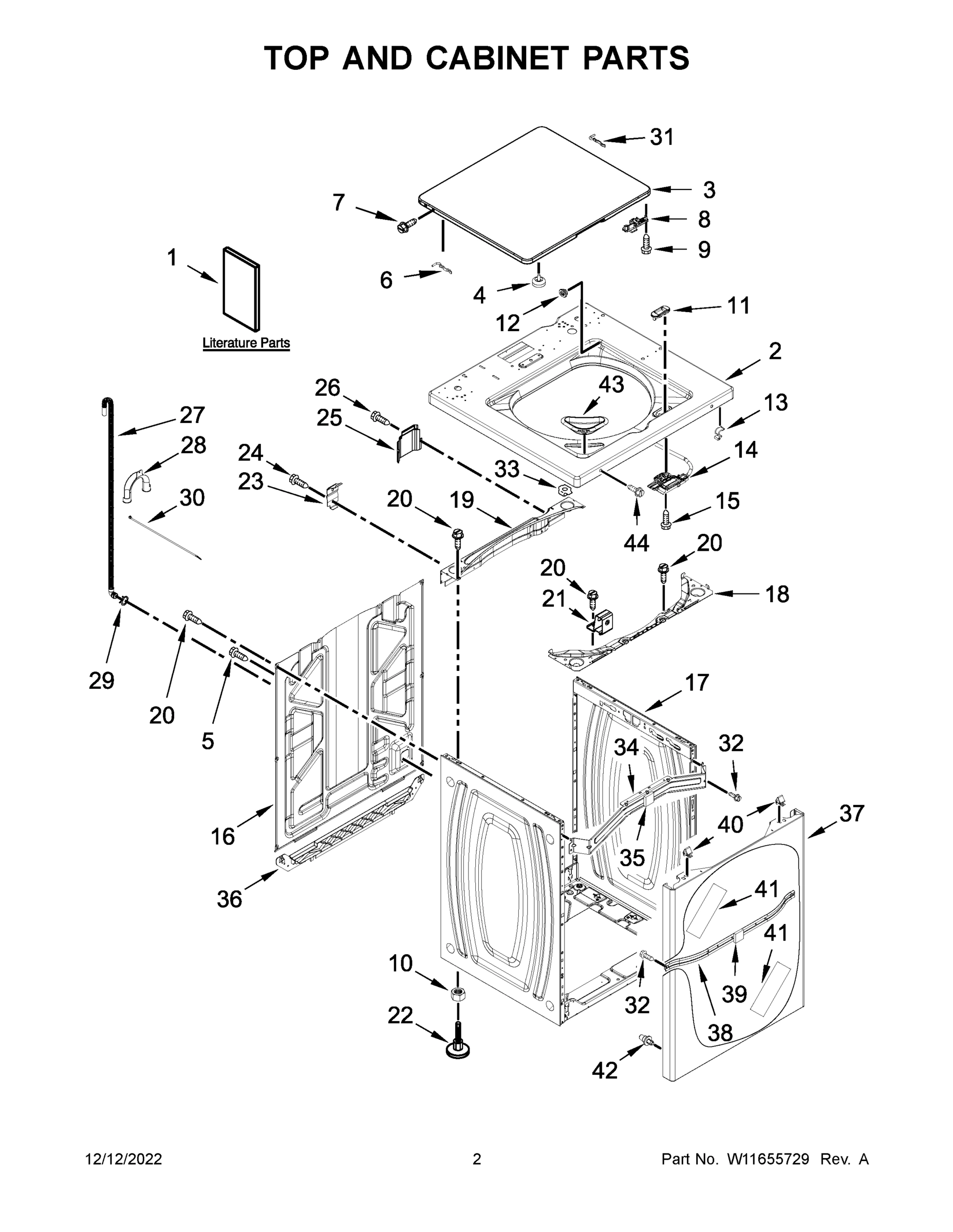02 - TOP AND CABINET PARTS