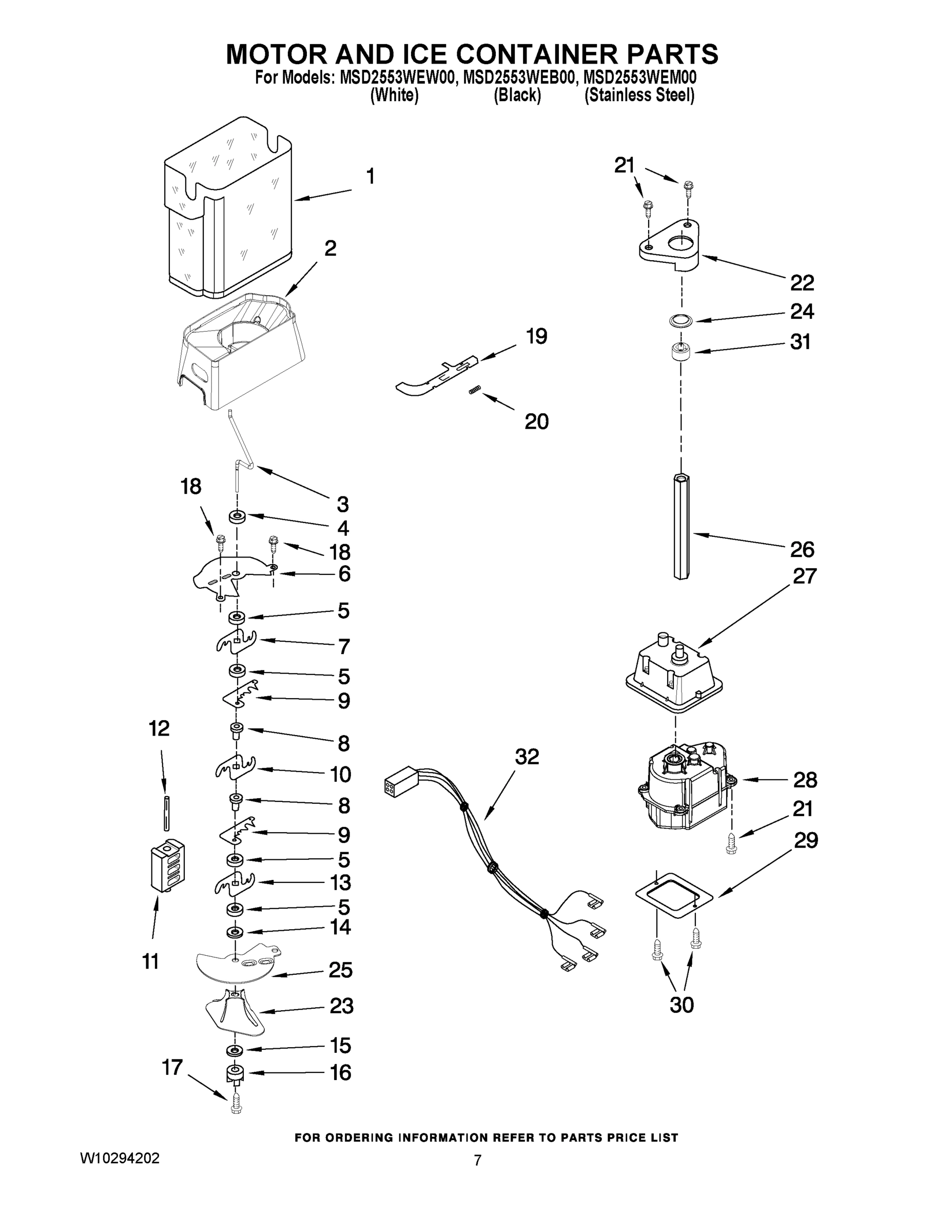 05 - MOTOR AND ICE CONTAINER PARTS