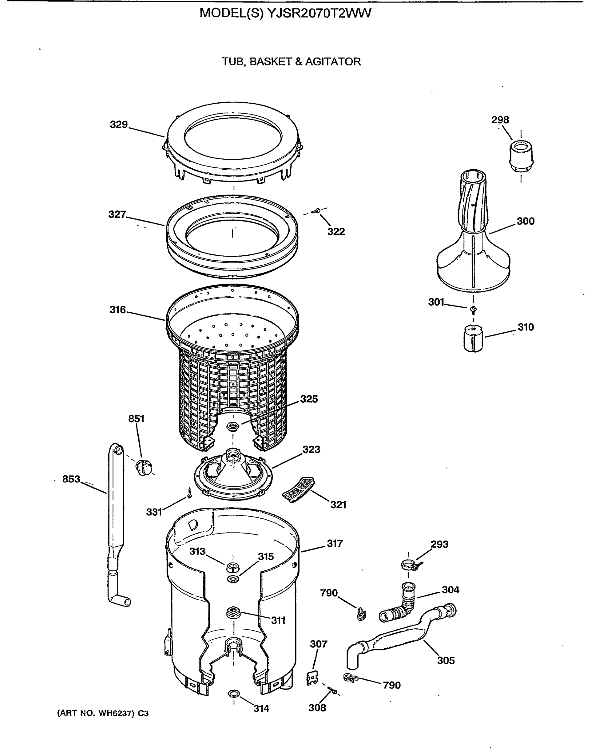 TUB, BASKET & AGITATOR