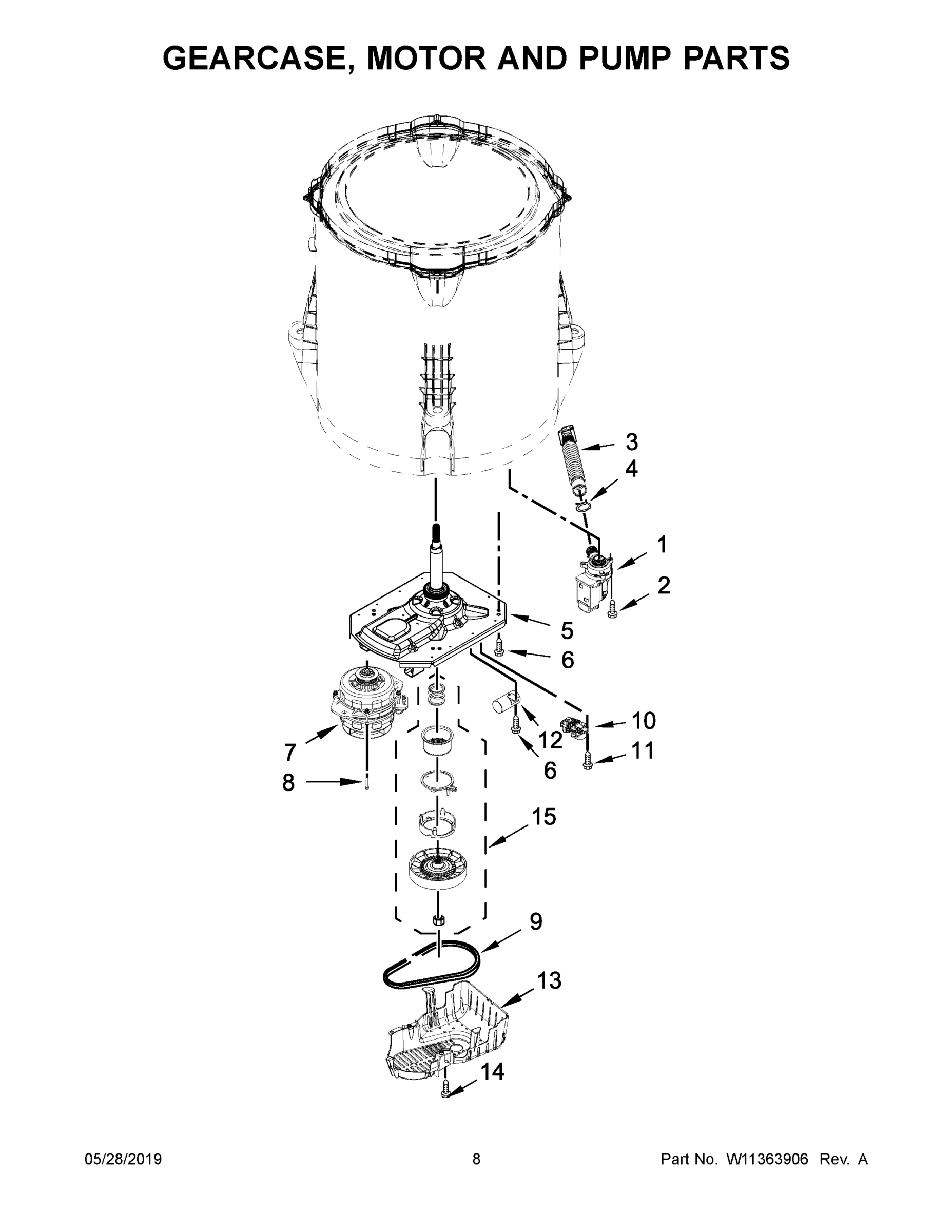 05 - GEARCASE, MOTOR AND PUMP PARTS