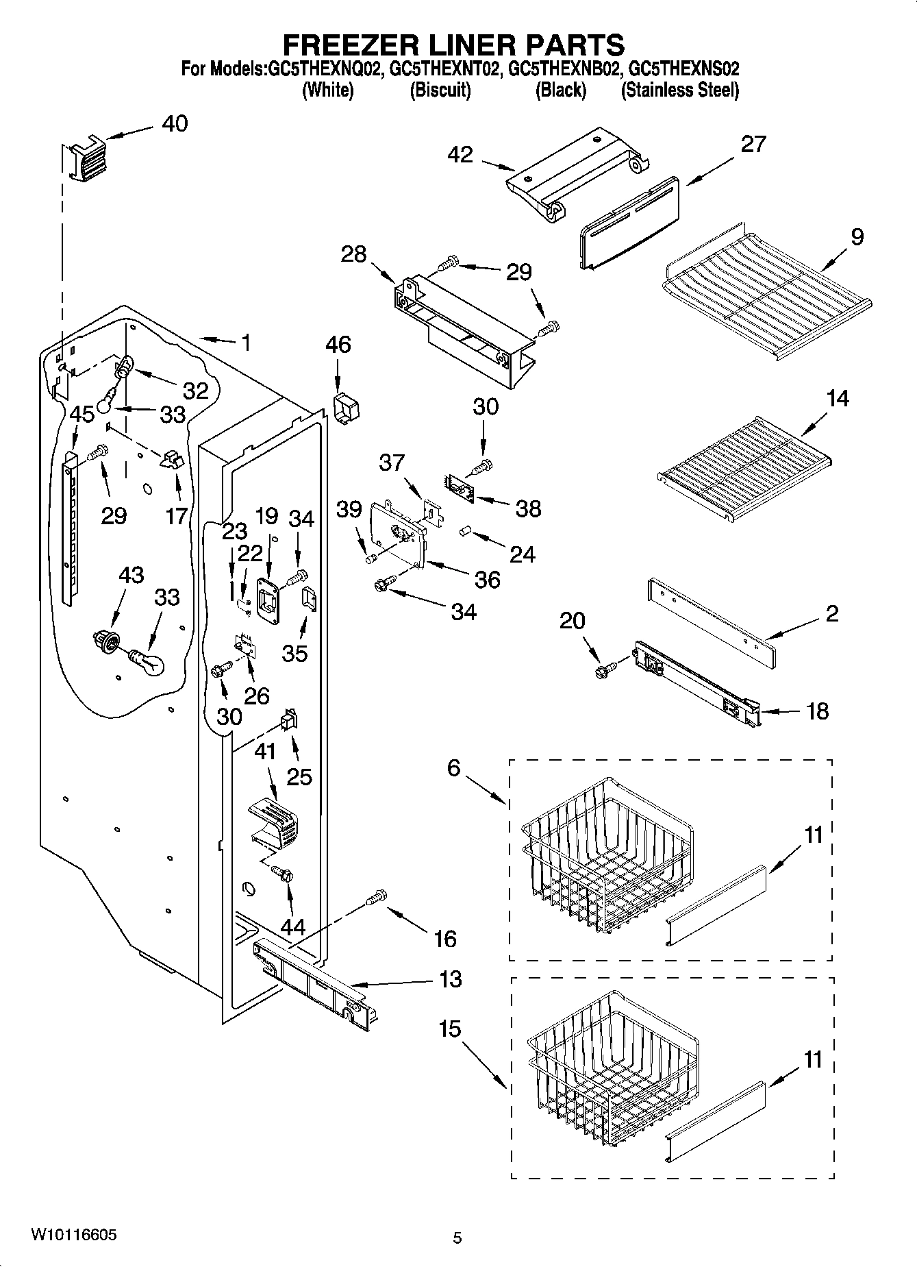 04 - FREEZER LINER PARTS