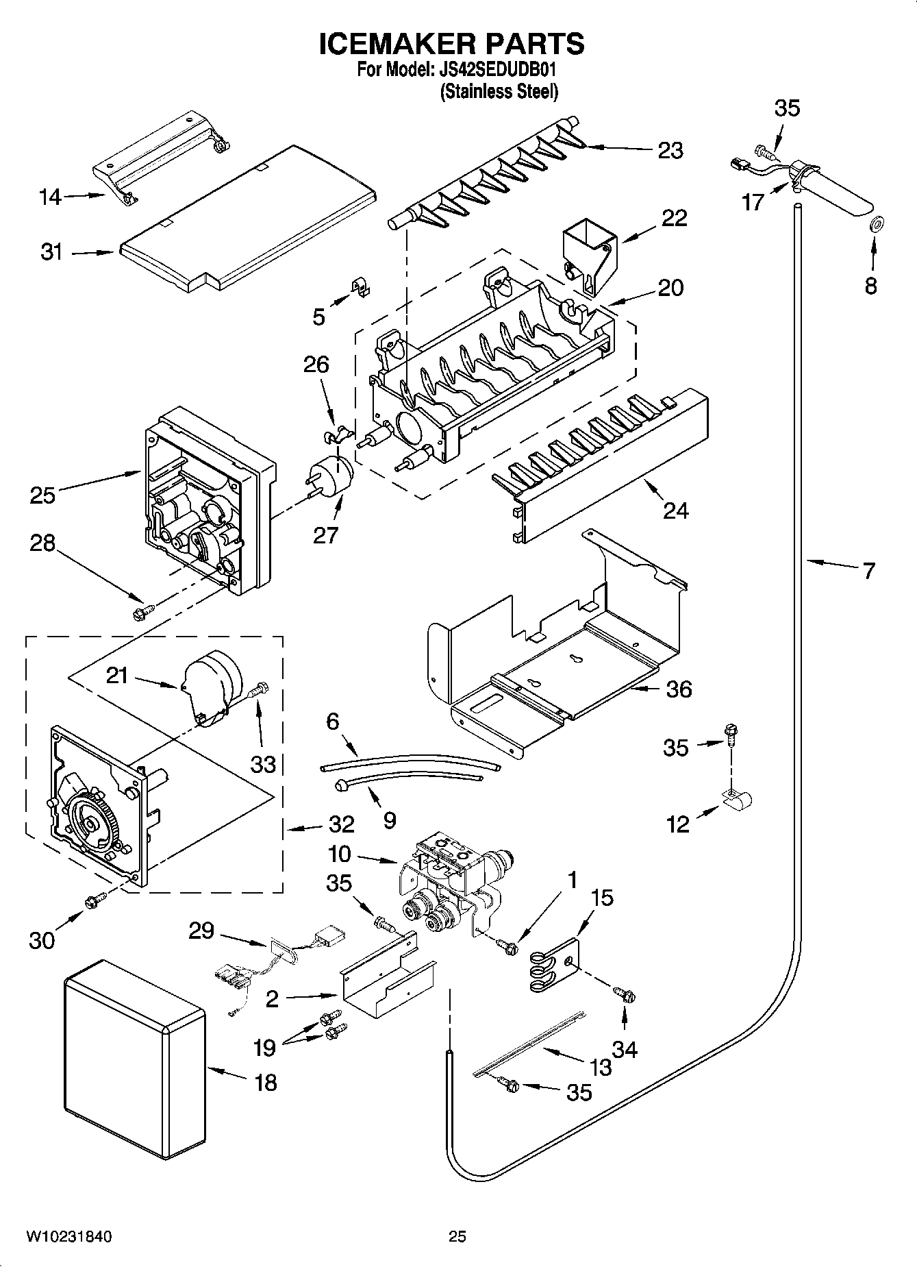 15 - ICEMAKER PARTS