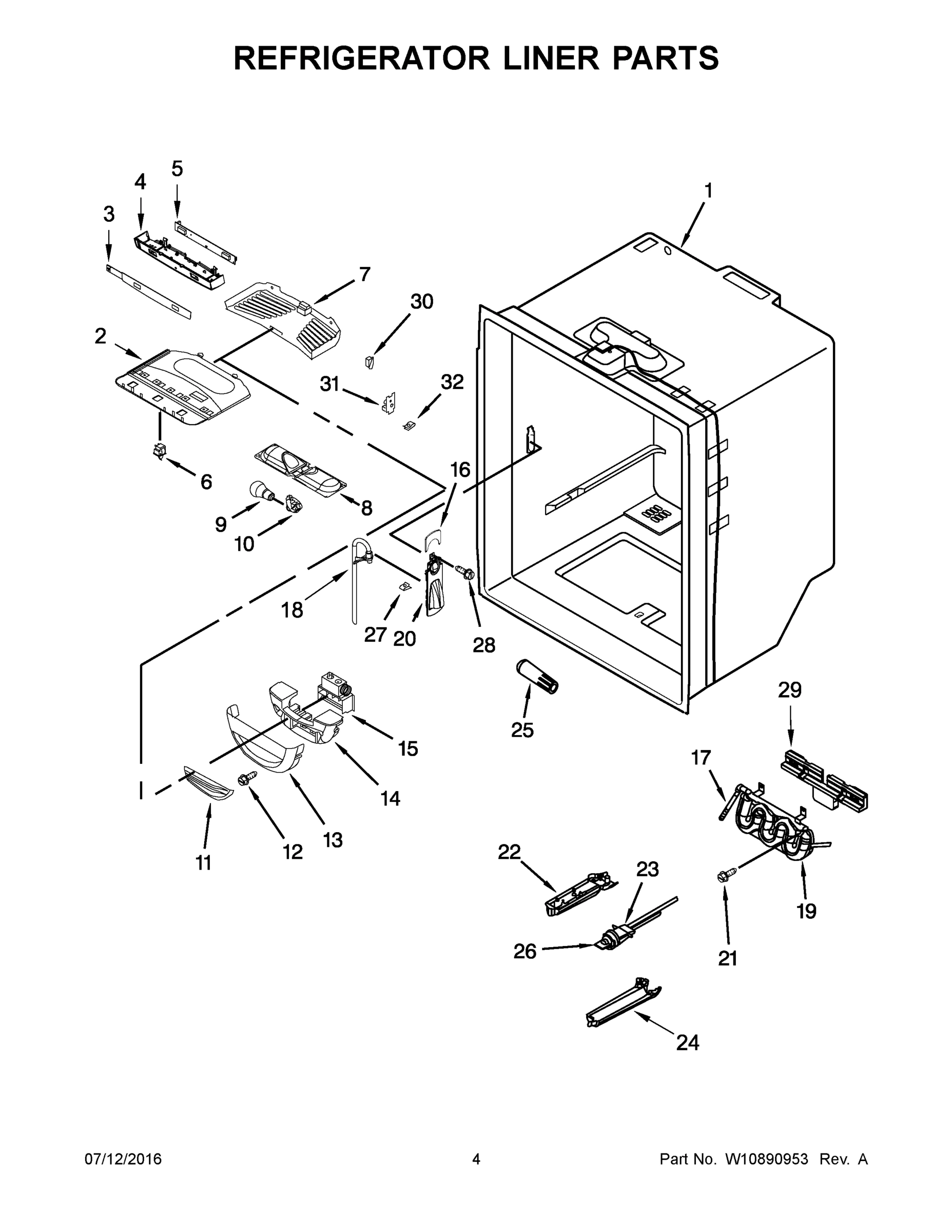 03 - REFRIGERATOR LINER PARTS