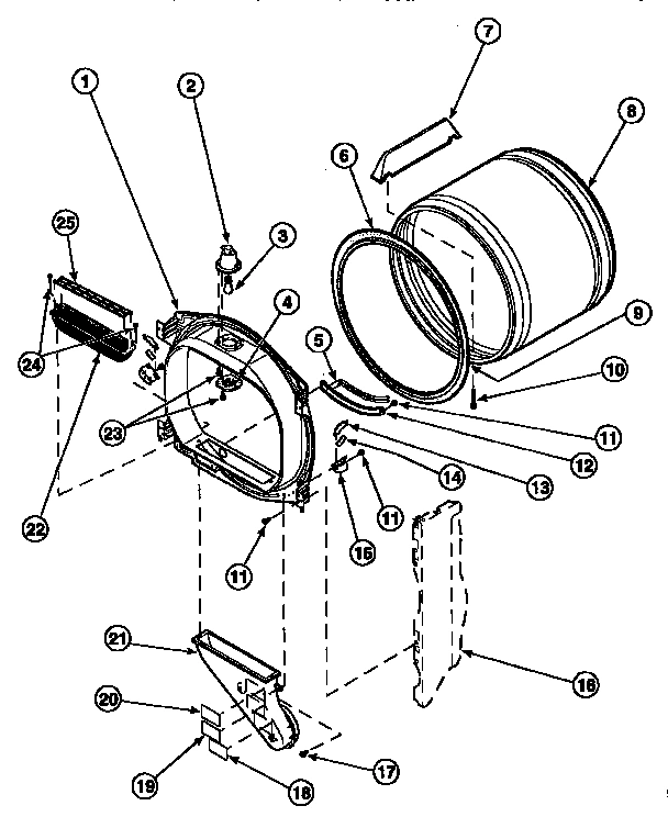03 - FR BLKHD, AIR DUCT, FELT SEAL & CYLINDER