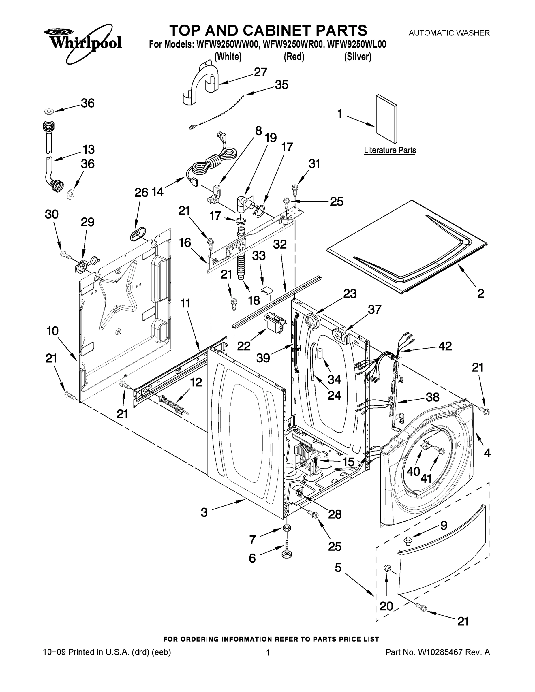 01 - TOP AND CABINET PARTS