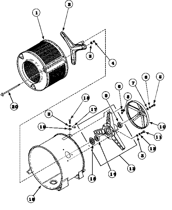 08 - INNER BASKET/TRUNNION/BRG HSG & PULLY