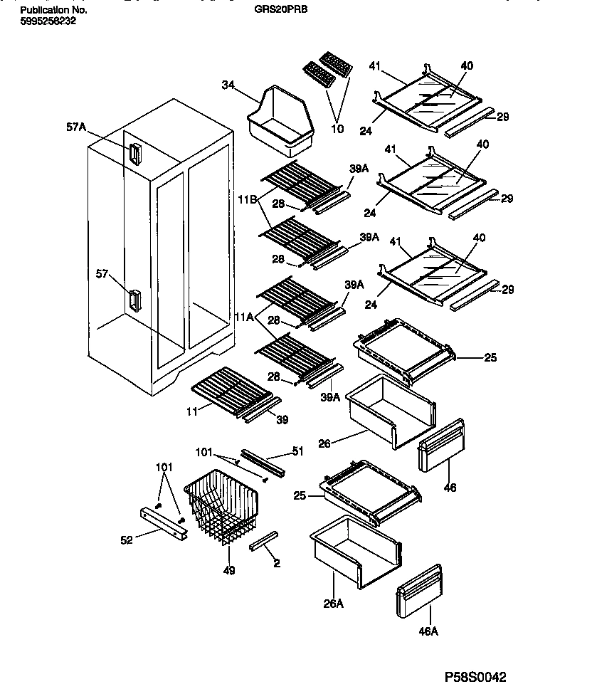 05 - SHELVES, WATER TANK, 3-DOOR MULLION