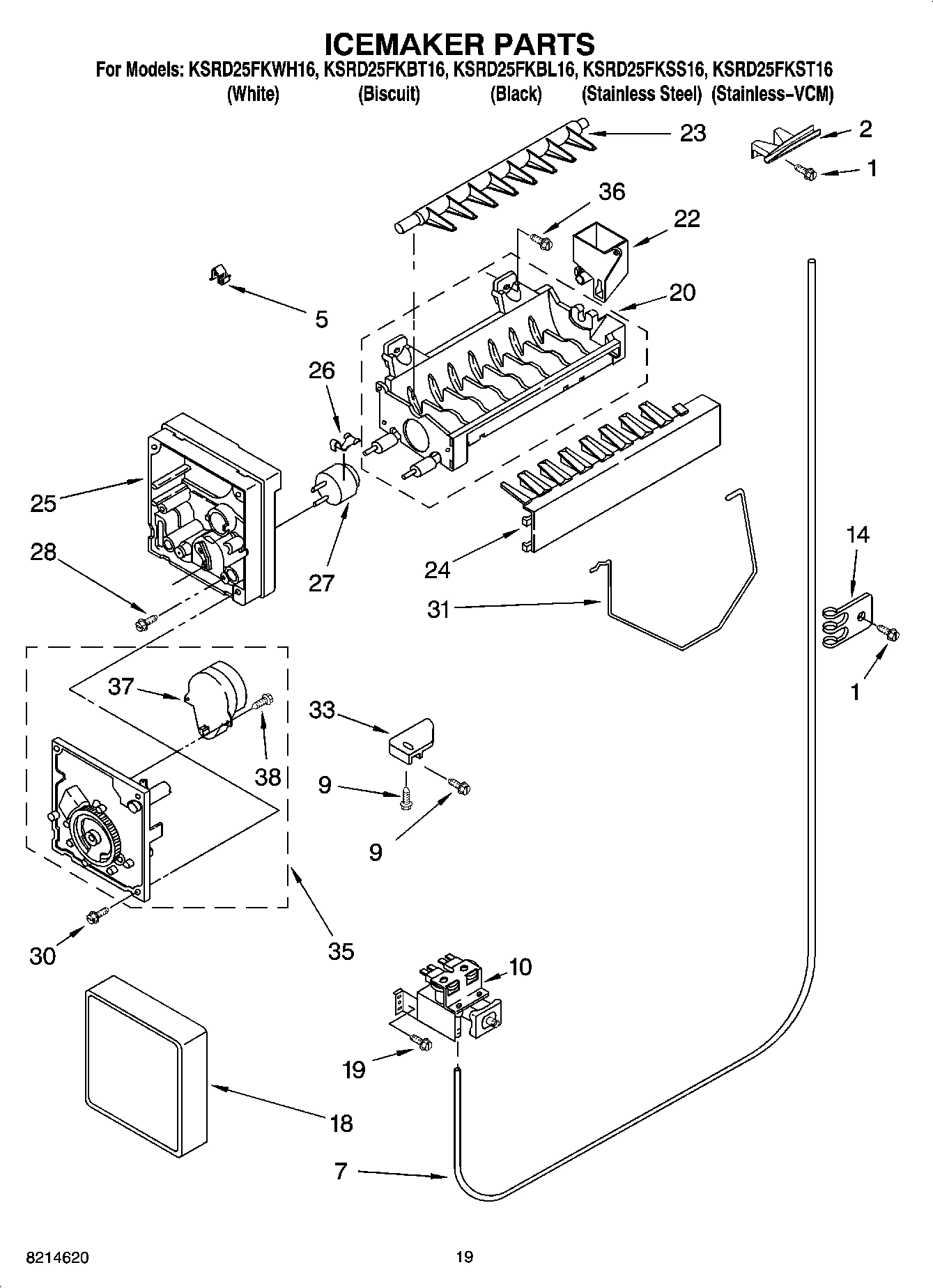 12 - ICEMAKER PARTS, OPTIONAL PARTS