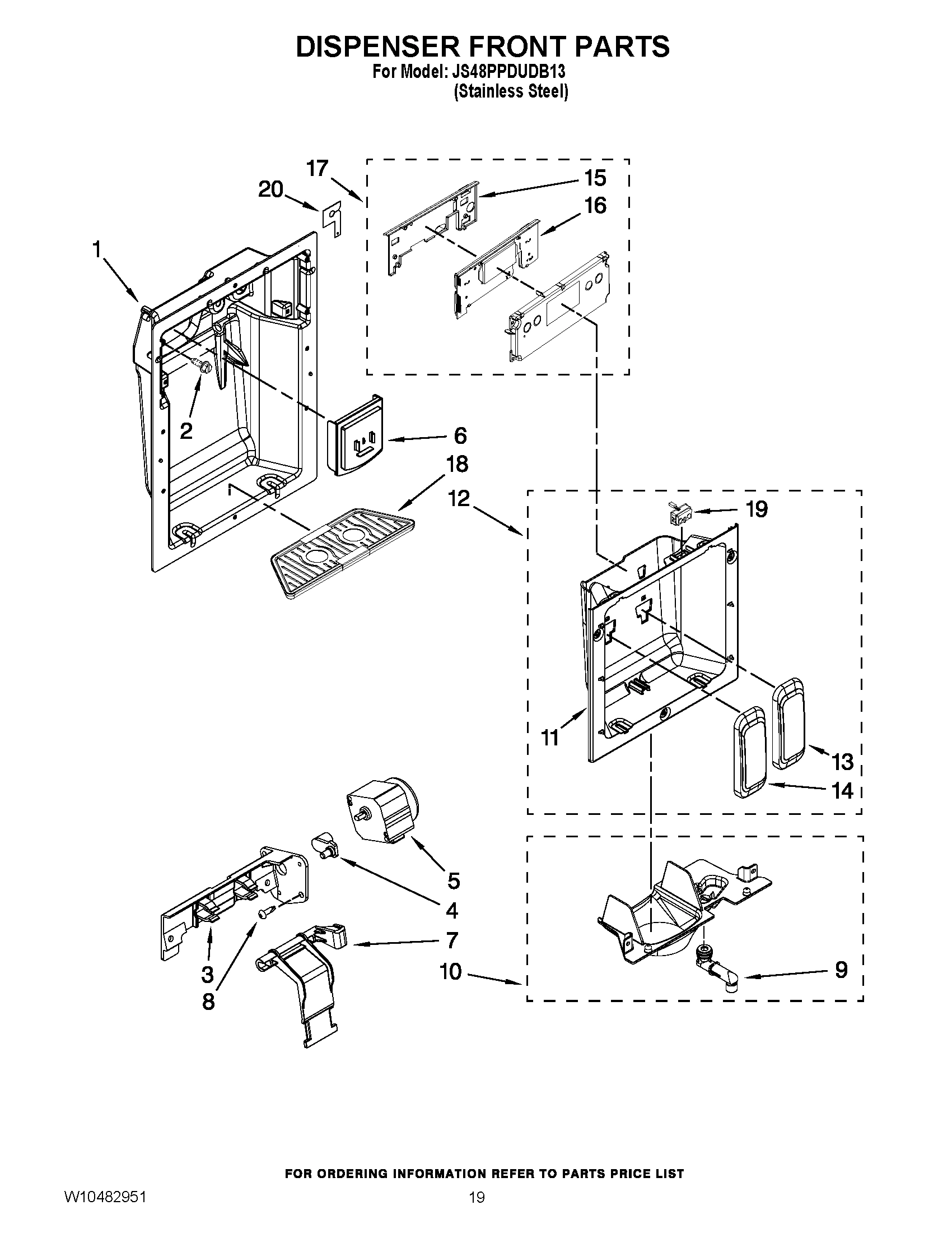 12 - DISPENSER FRONT PARTS