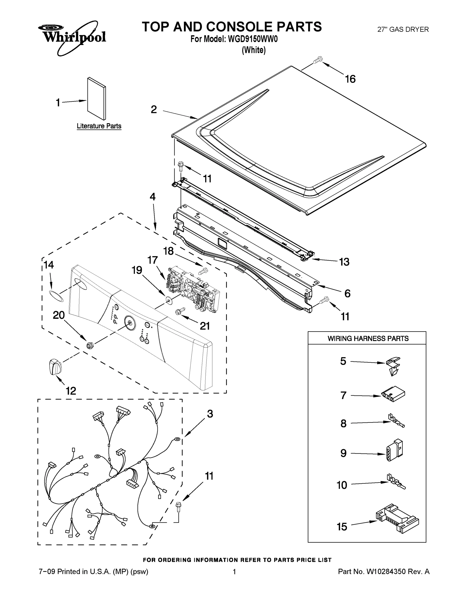 01 - TOP AND CONSOLE PARTS