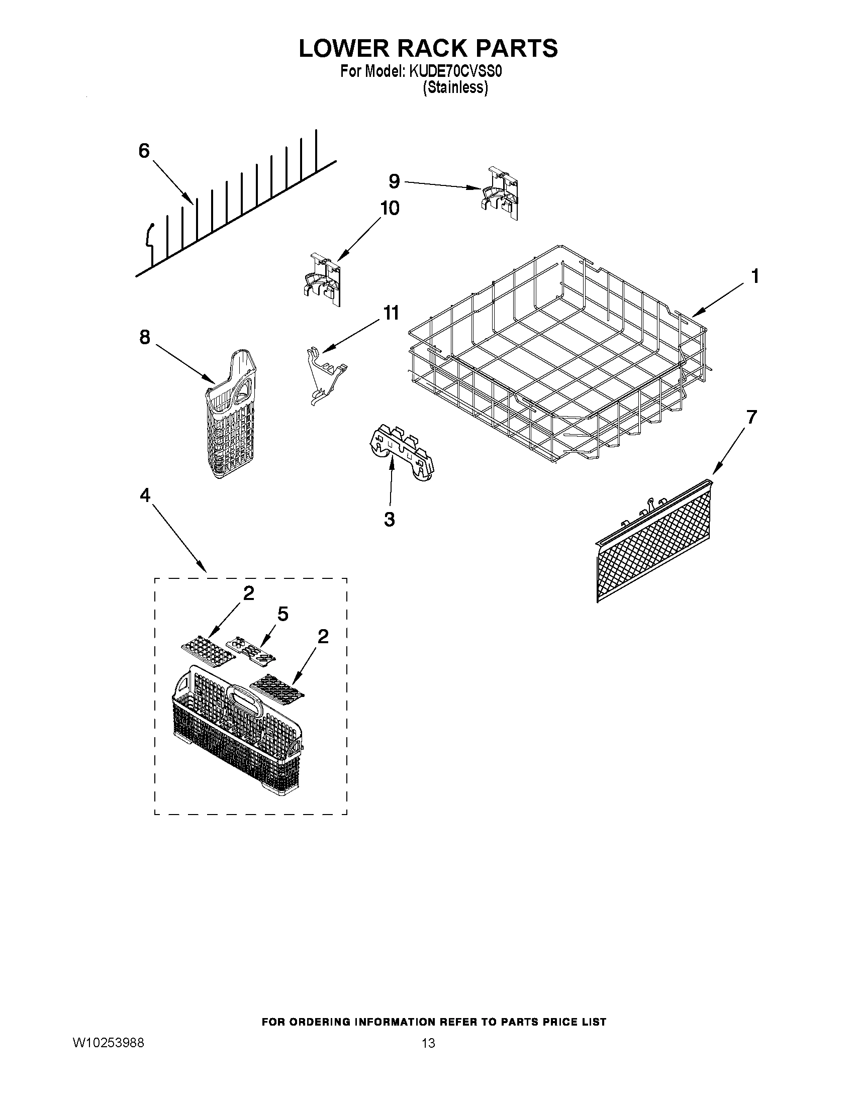 10 - LOWER RACK PARTS