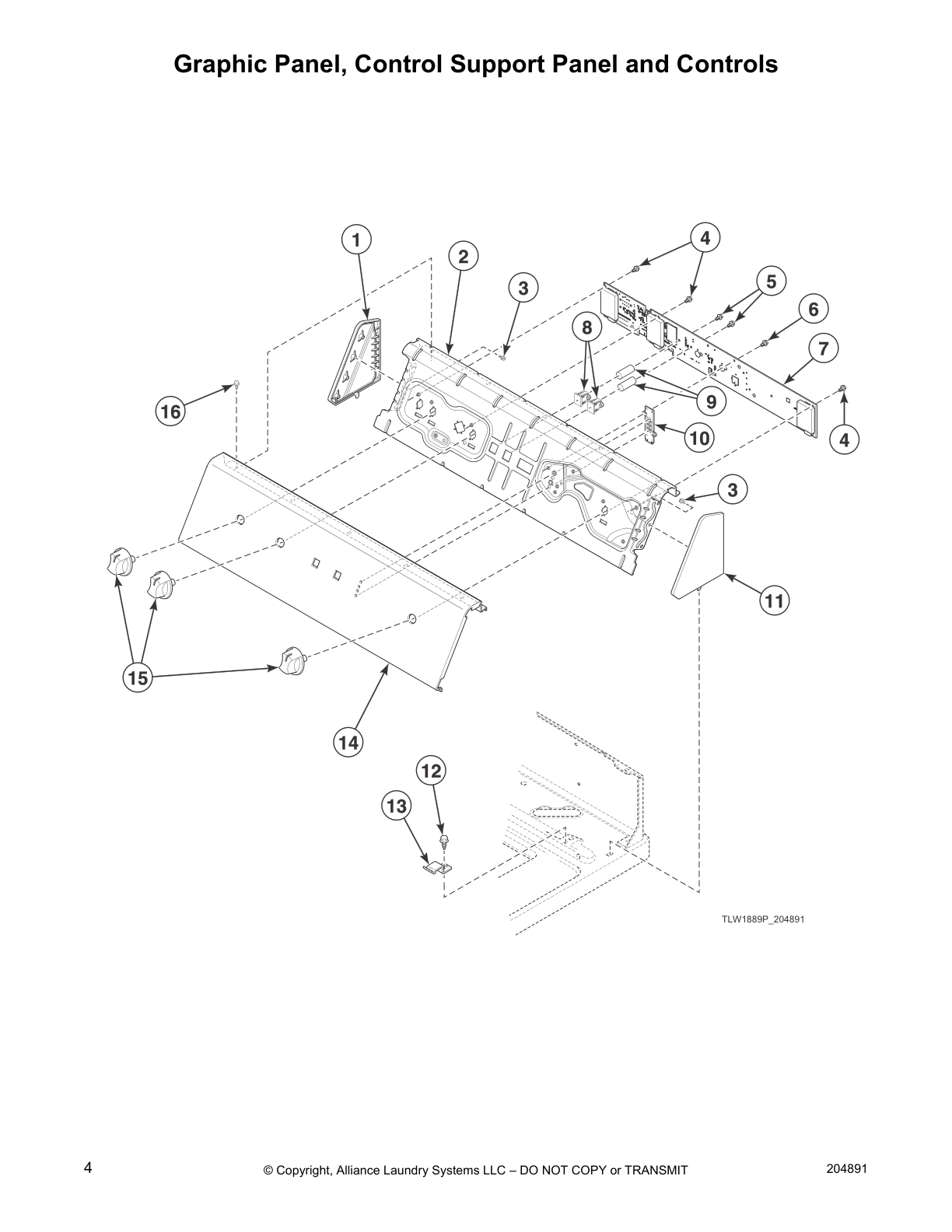Graphic Panel, Control Support Panel and Controls