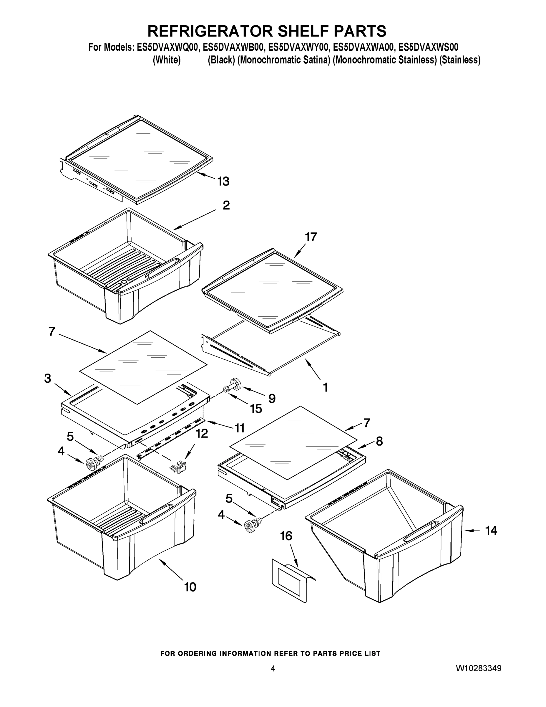 03 - REFRIGERATOR SHELF PARTS