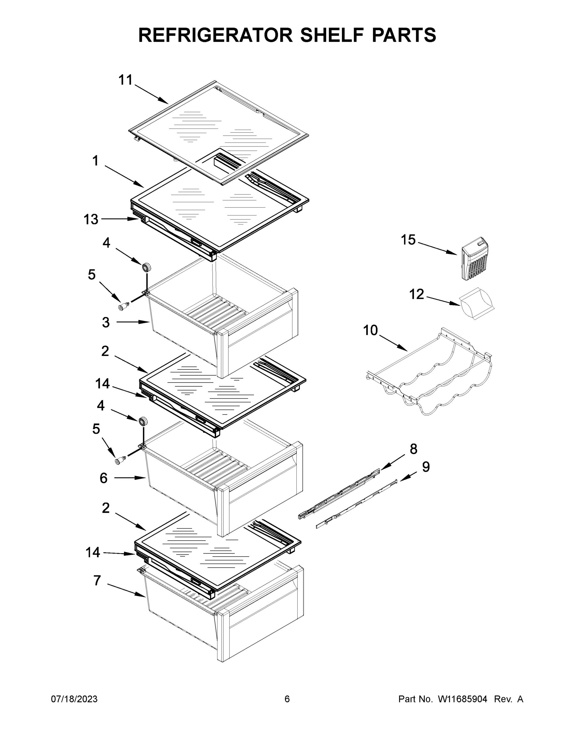 04 - REFRIGERATOR SHELF PARTS