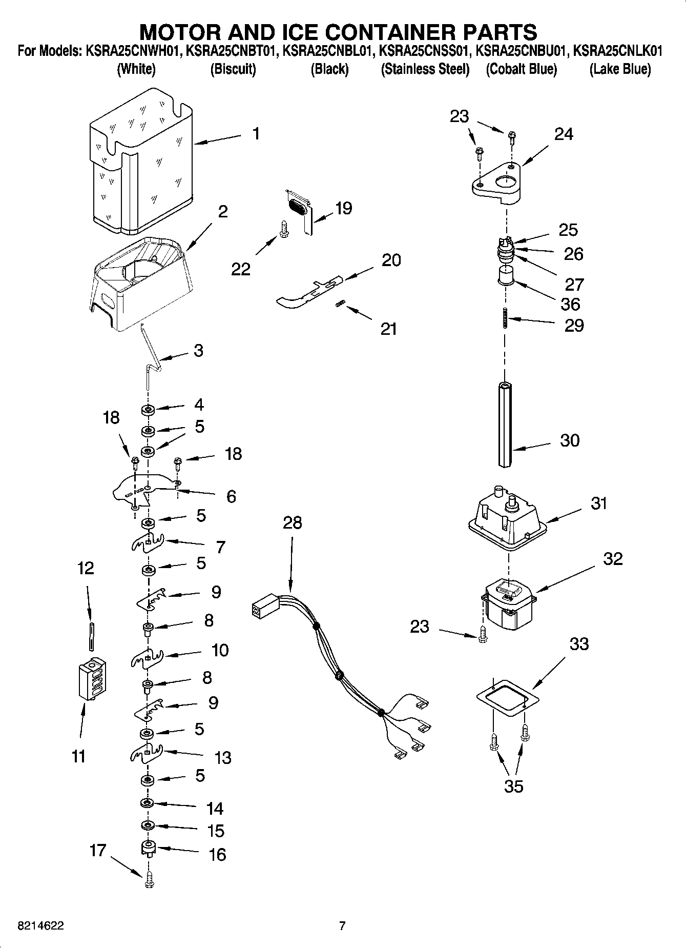 05 - MOTOR AND ICE CONTAINER PARTS