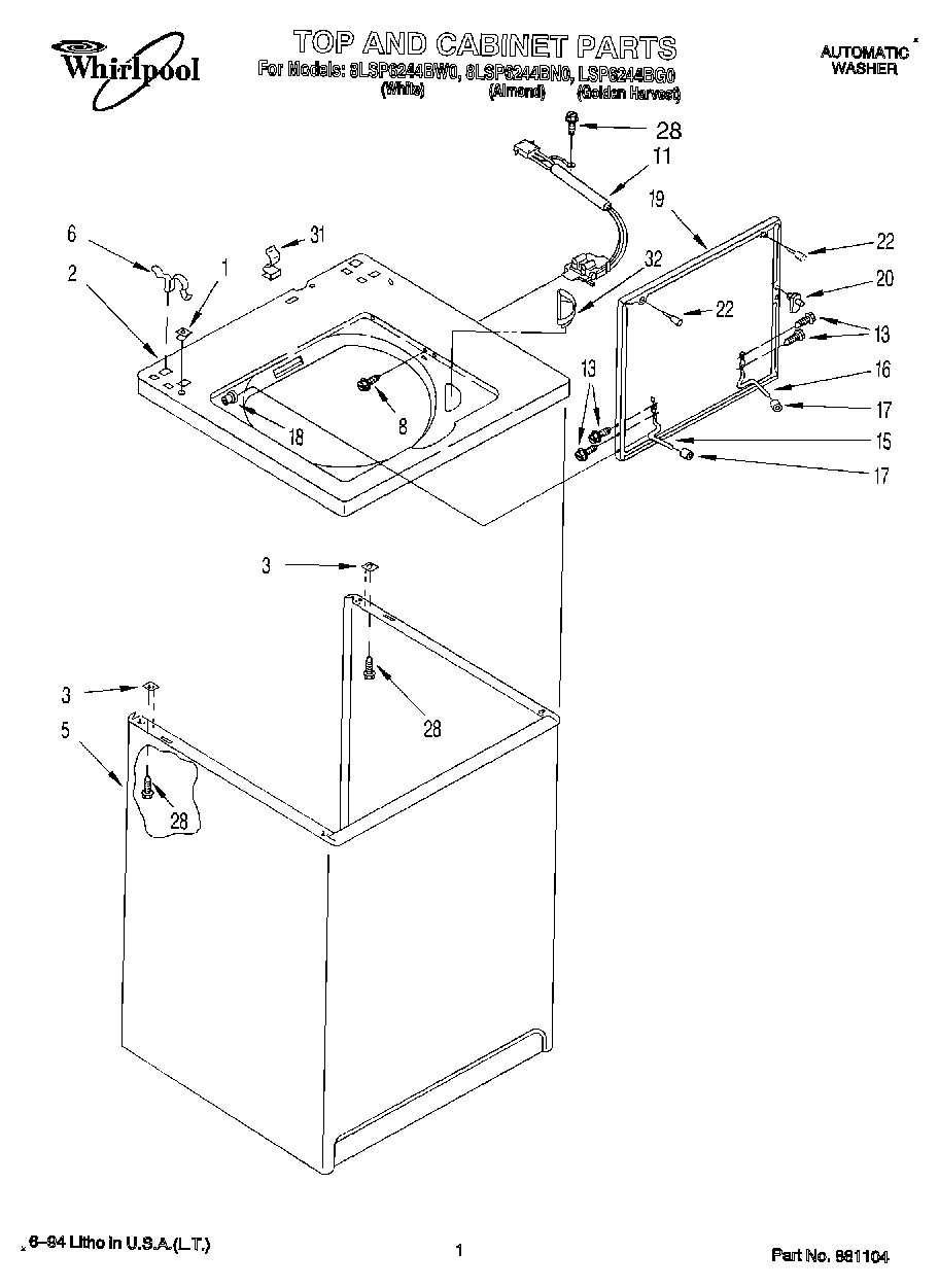 01 - TOP AND CABINET, LIT/OPTIONAL