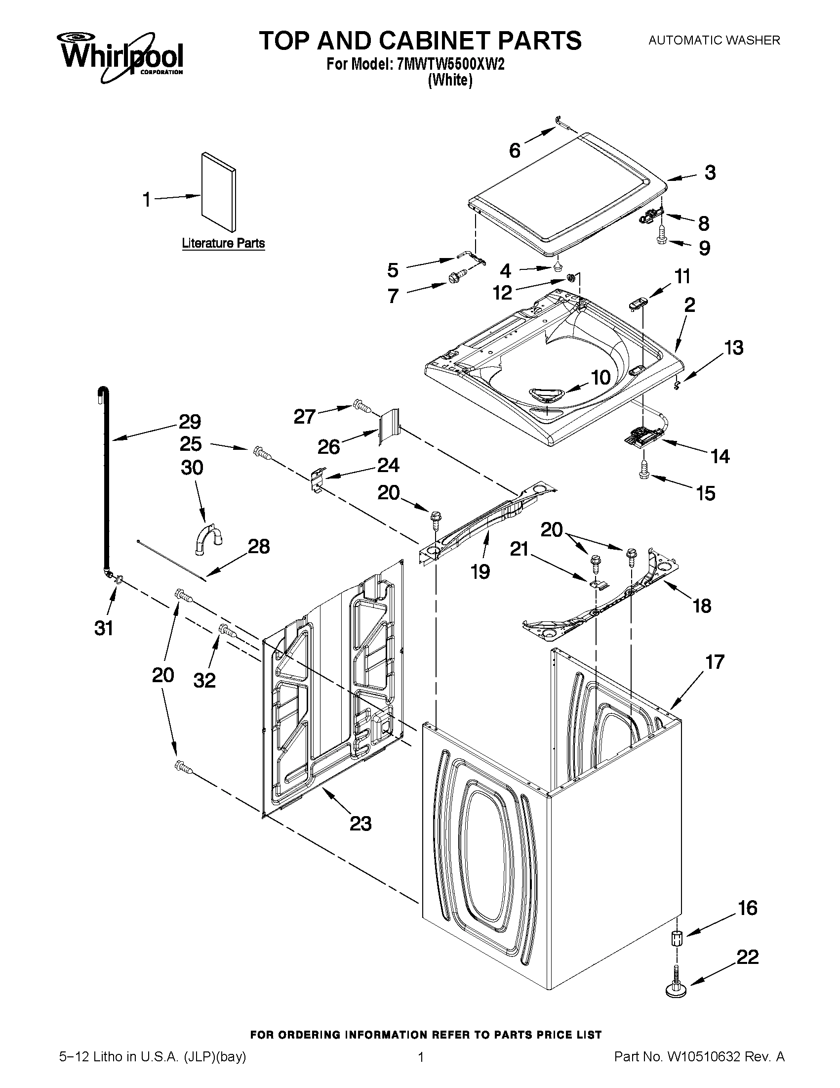 01 - TOP AND CABINET PARTS