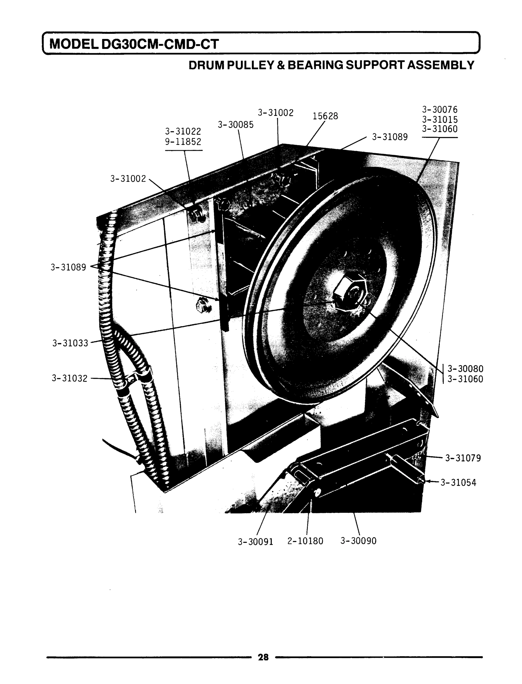 11 - DRUM PULLEY & BEARING SUPPORT ASSEMBLY