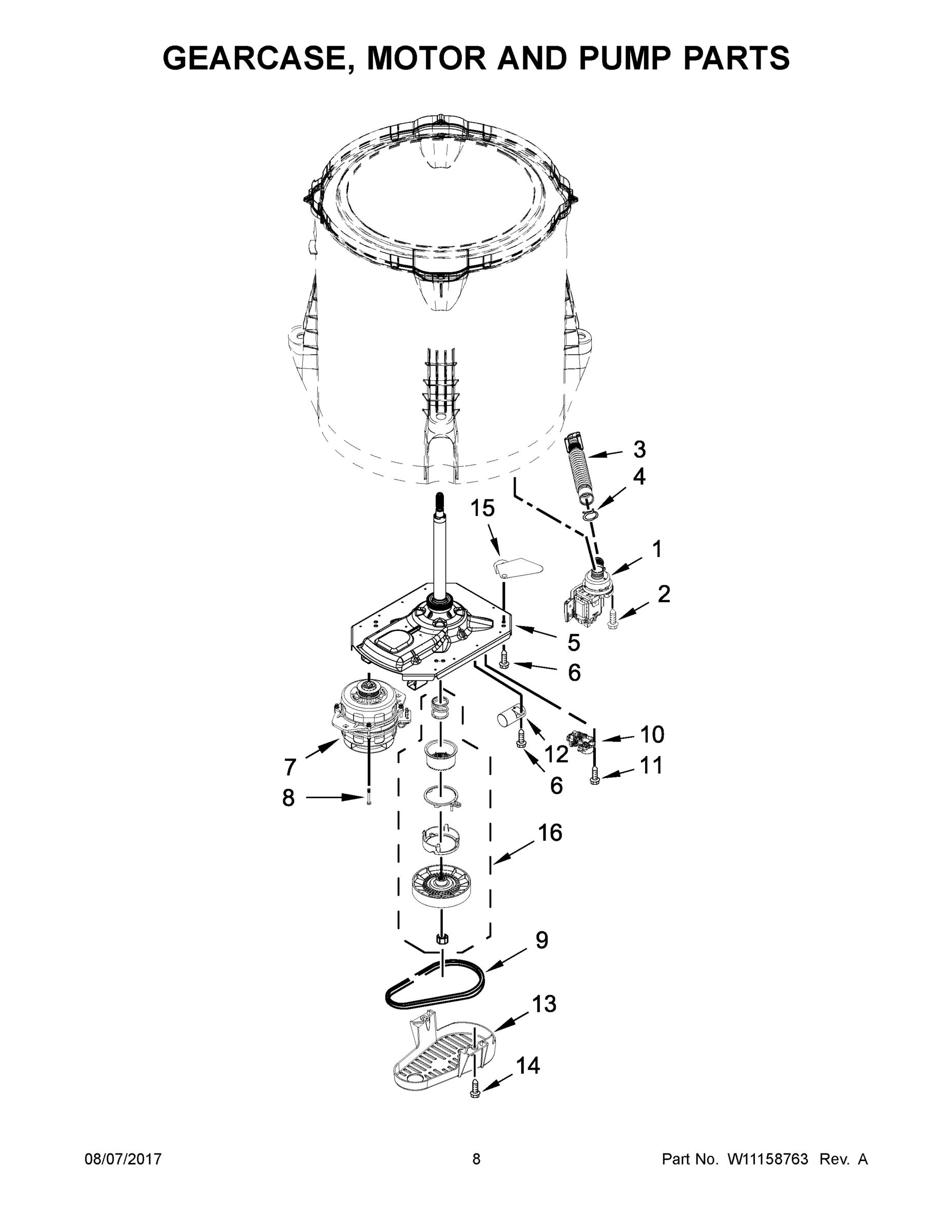 05 - GEARCASE, MOTOR AND PUMP PARTS