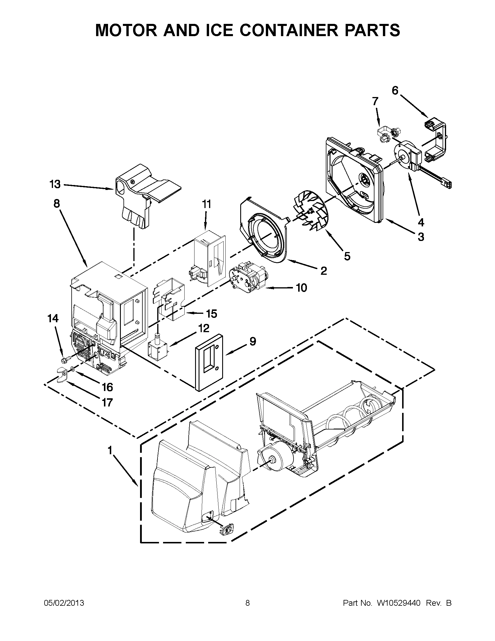 04 - MOTOR AND ICE CONTAINER PARTS