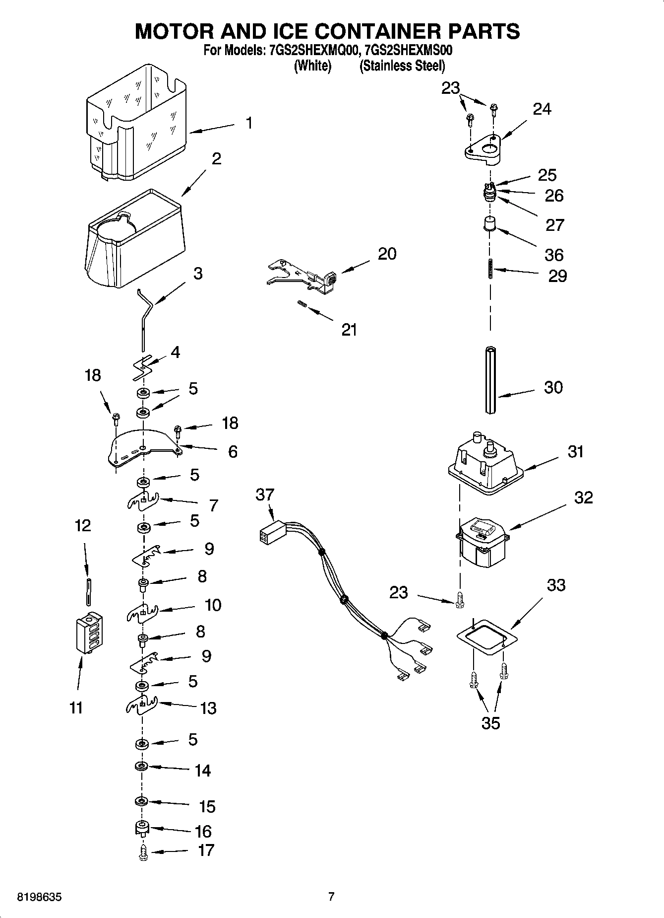 05 - MOTOR AND ICE CONTAINER PARTS